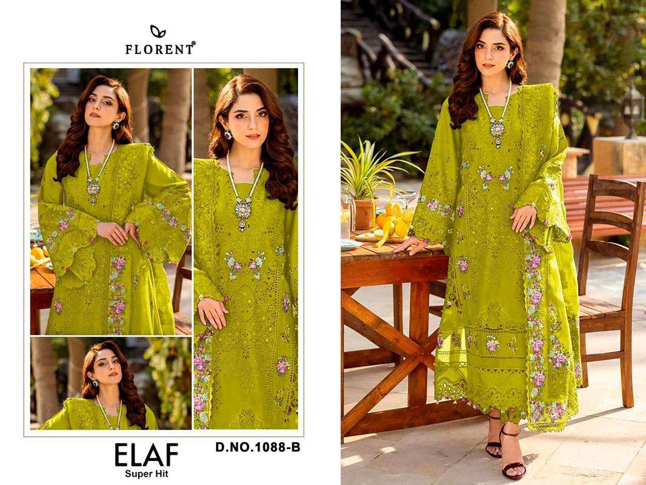  FLORENT D NO 1088 1080 1090 COTTON WITH HEAVY EMBROIDERY WORK SUIT