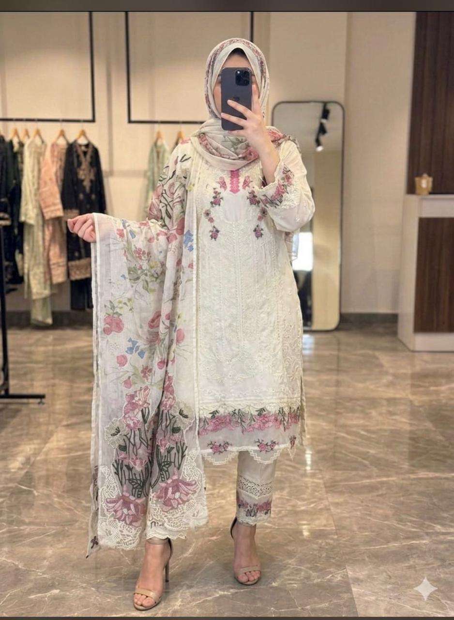  FLORENT D NO 1088 1080 1090 COTTON WITH HEAVY EMBROIDERY WORK SUIT