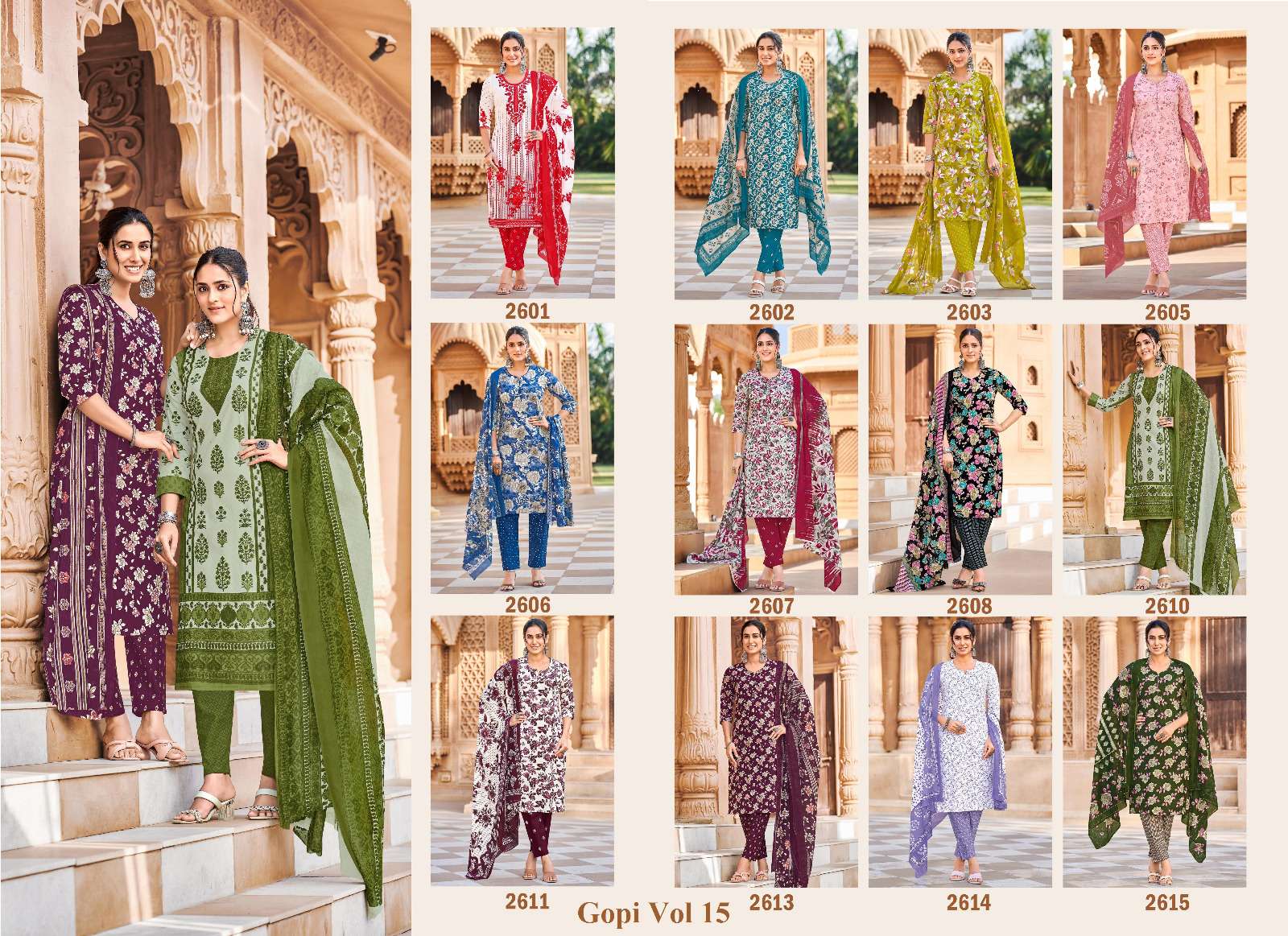 GANPATI GOPI VOL 15 COTTON PRINT READY MADE LADIES SUIT