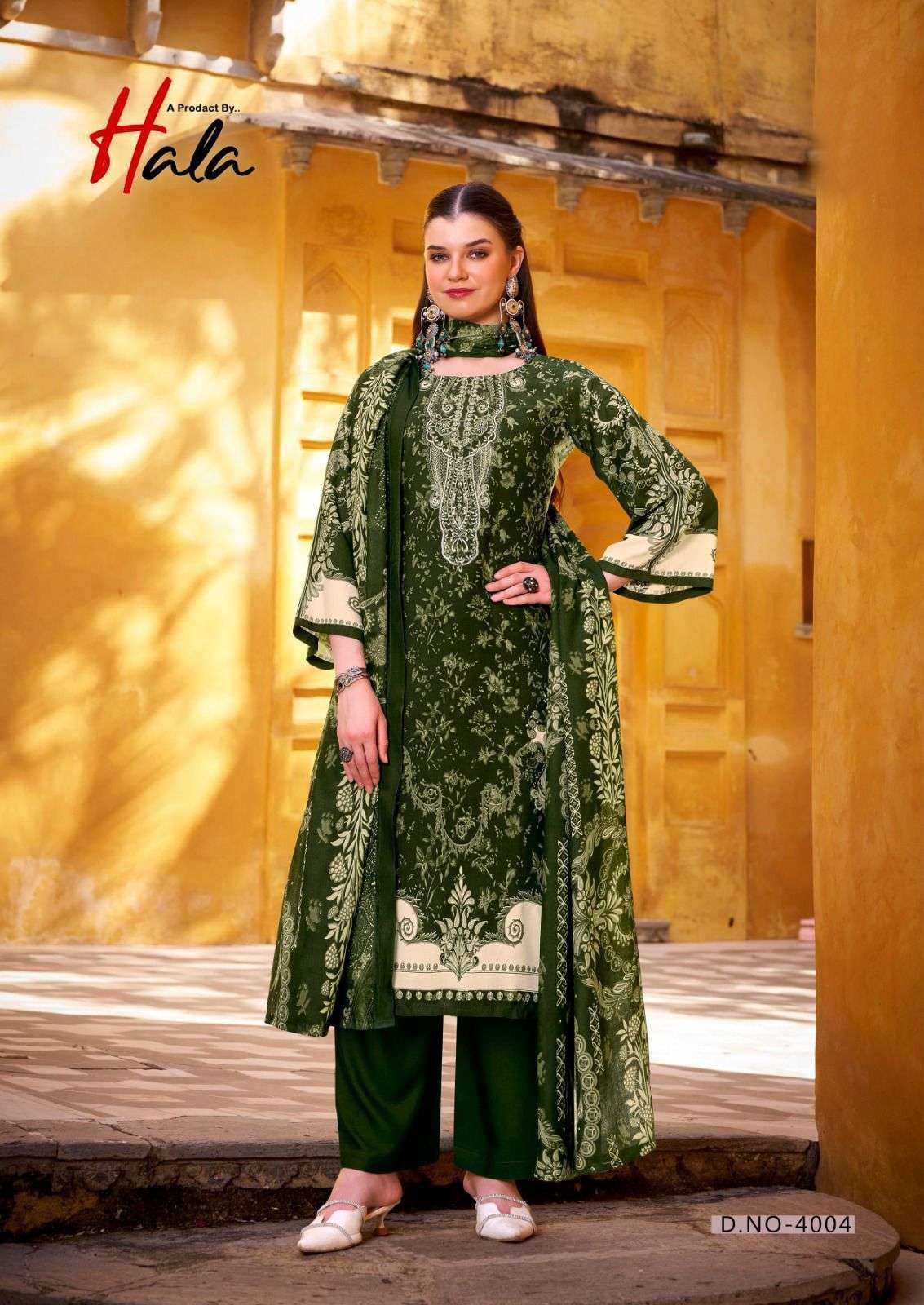 HALA AAYAT VOL 4 COTTON DIGITAL STYLE PRINT WITH FANCY EMBROIDERY WORK SUIT