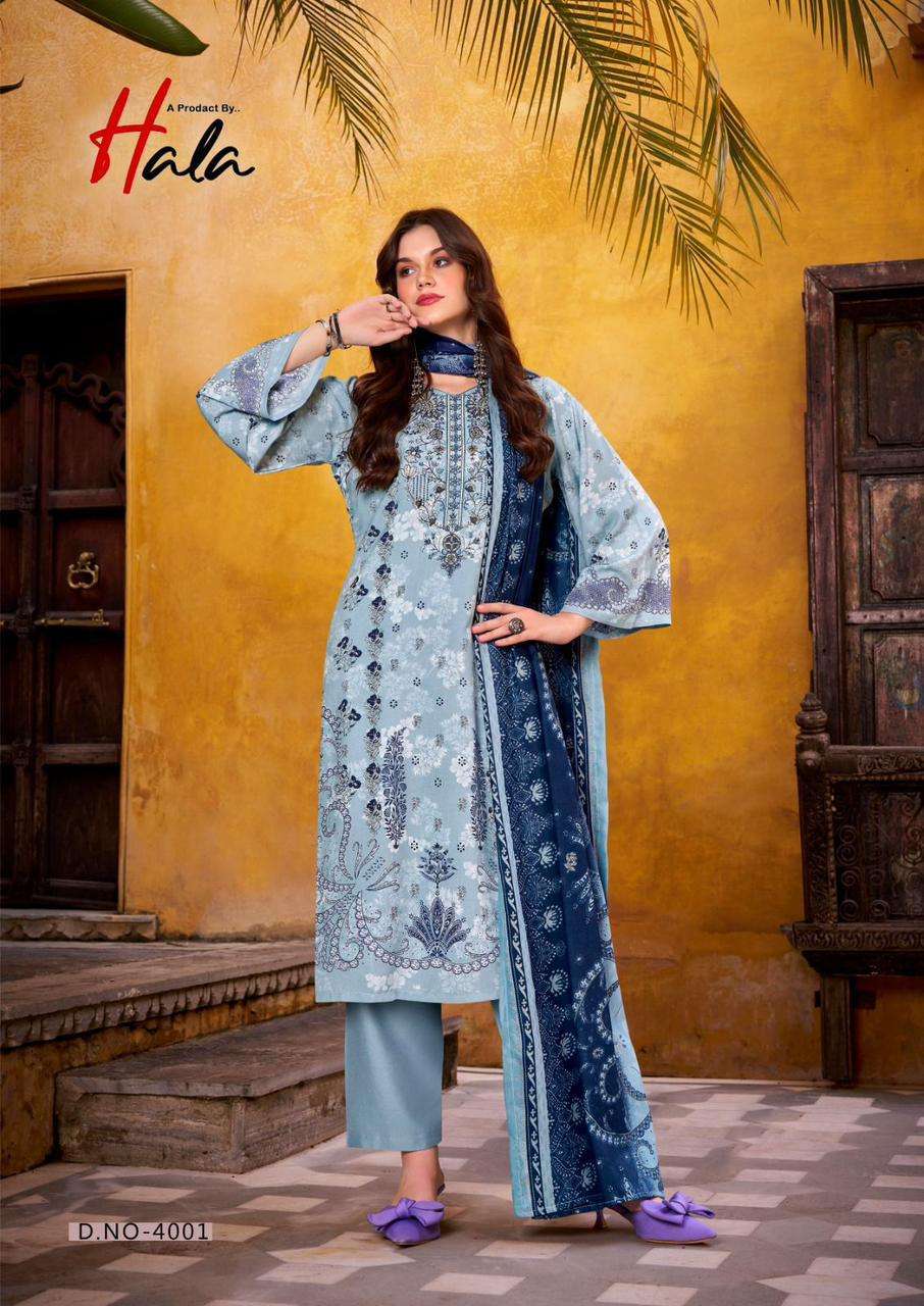 HALA AAYAT VOL 4 COTTON DIGITAL STYLE PRINT WITH FANCY EMBROIDERY WORK SUIT
