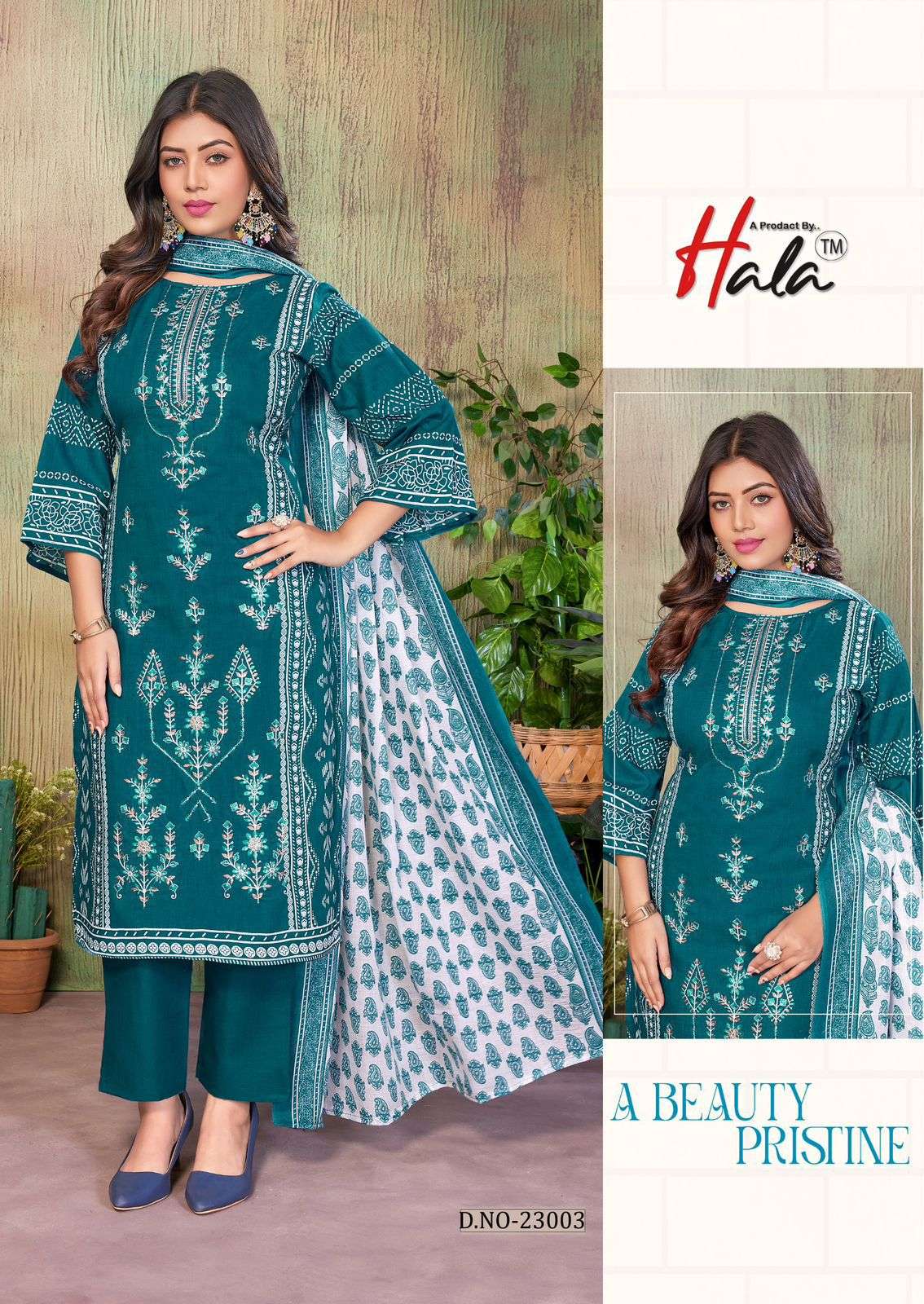 HALA BIN SAEED LAWN COLLECTION VOL 23 COTTON DIGITAL PRINTS WITH FANCY WORK SUIT