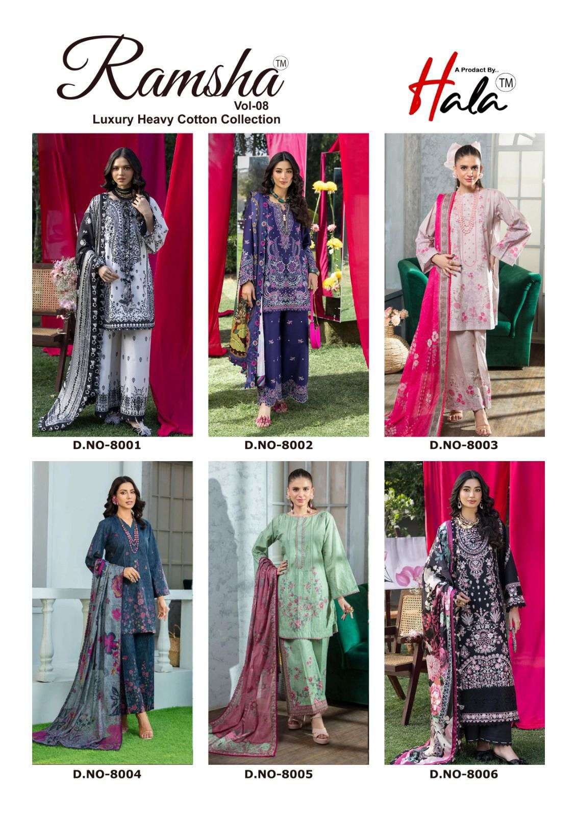 HALA RAMSHA VOL 8 COTTON DIGITAL KARACHI PRINTS SALWAR SUIT