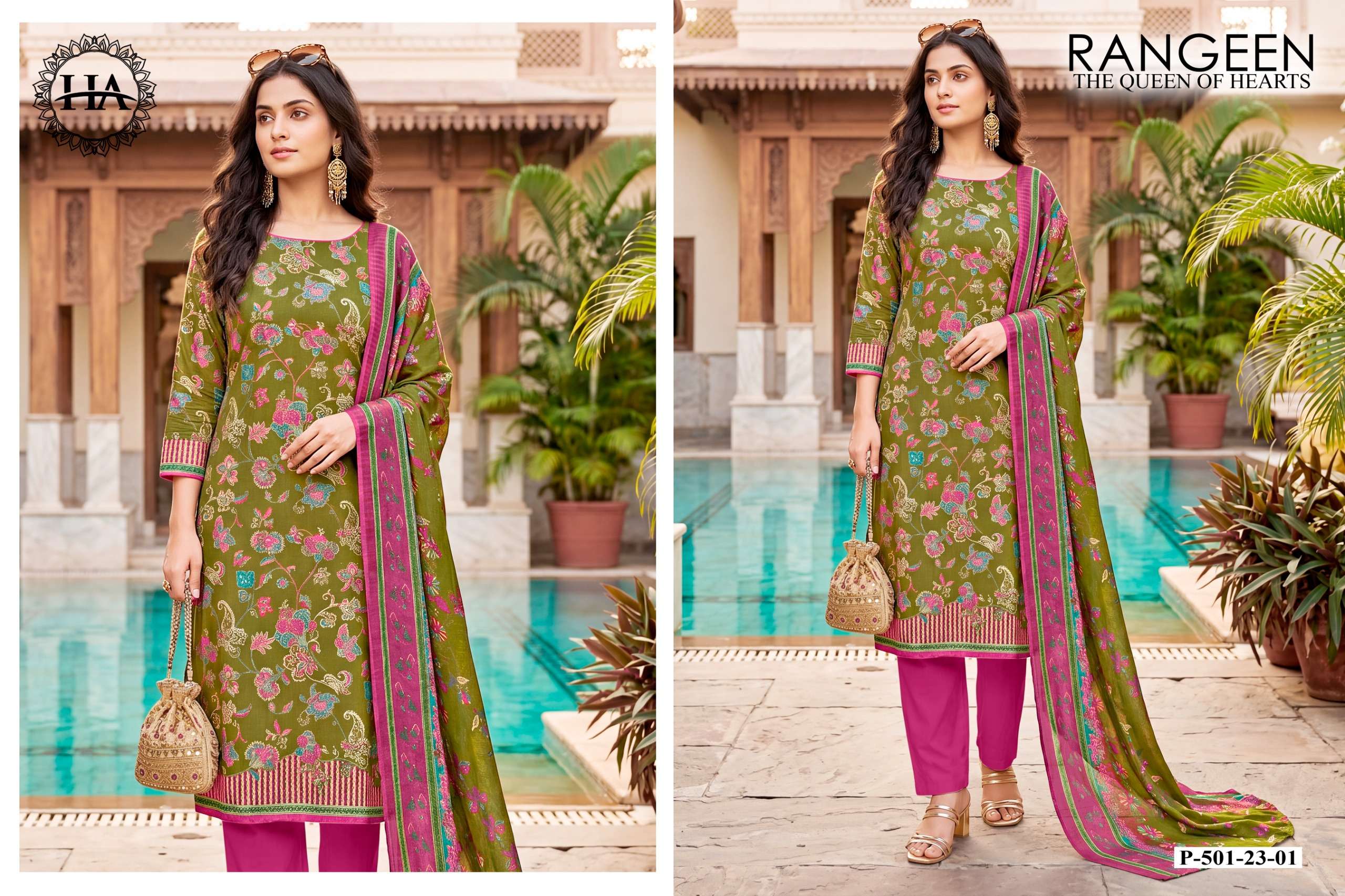 HARSHIT FASHION HUB RANGEEN JAM COTTON PRINTED SALWAR SUIT
