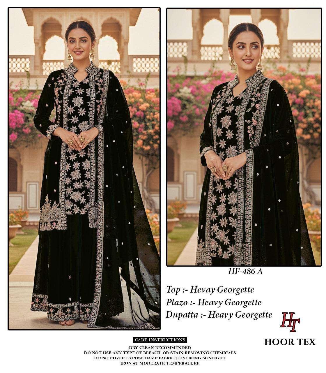 HF 486 GEORGETTE BEAUTIFUL EMBROIDERY DESIGNER READY MADE SUIT