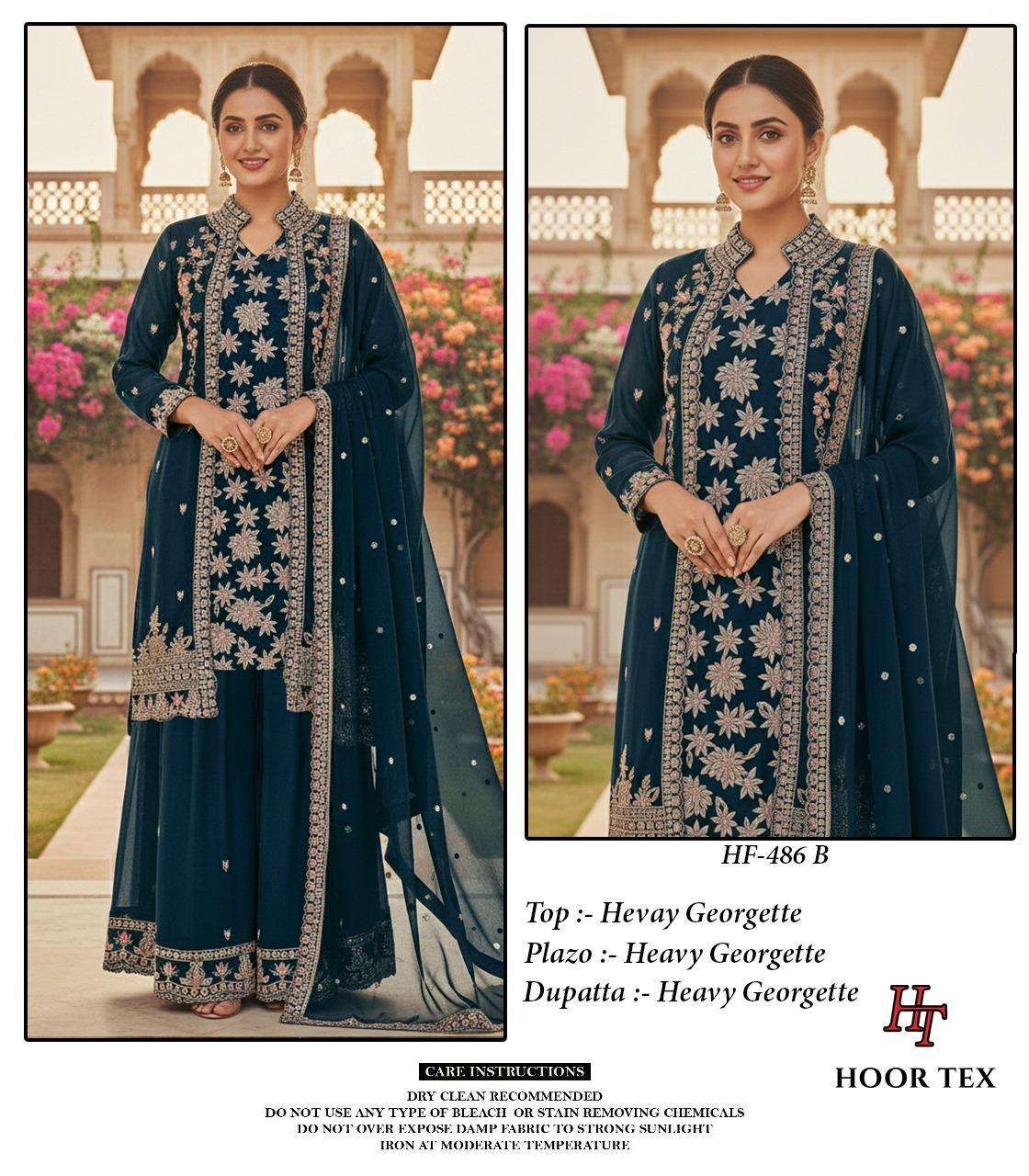 HF 486 GEORGETTE BEAUTIFUL EMBROIDERY DESIGNER READY MADE SUIT