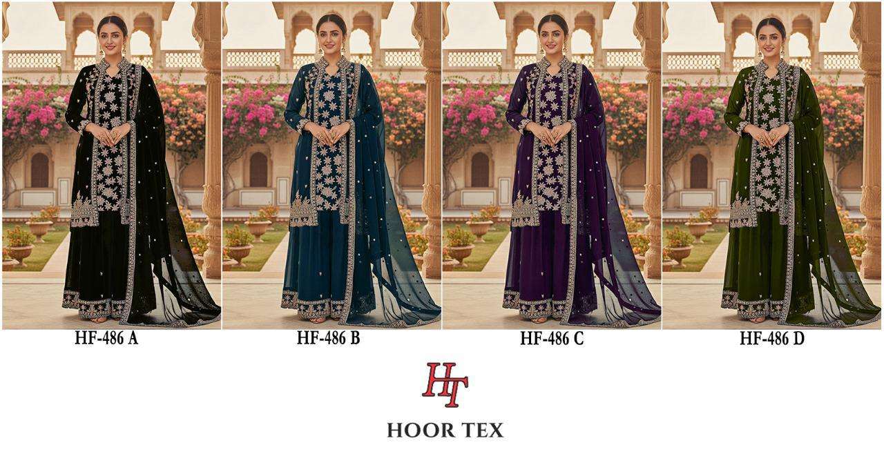 HF 486 GEORGETTE BEAUTIFUL EMBROIDERY DESIGNER READY MADE SUIT