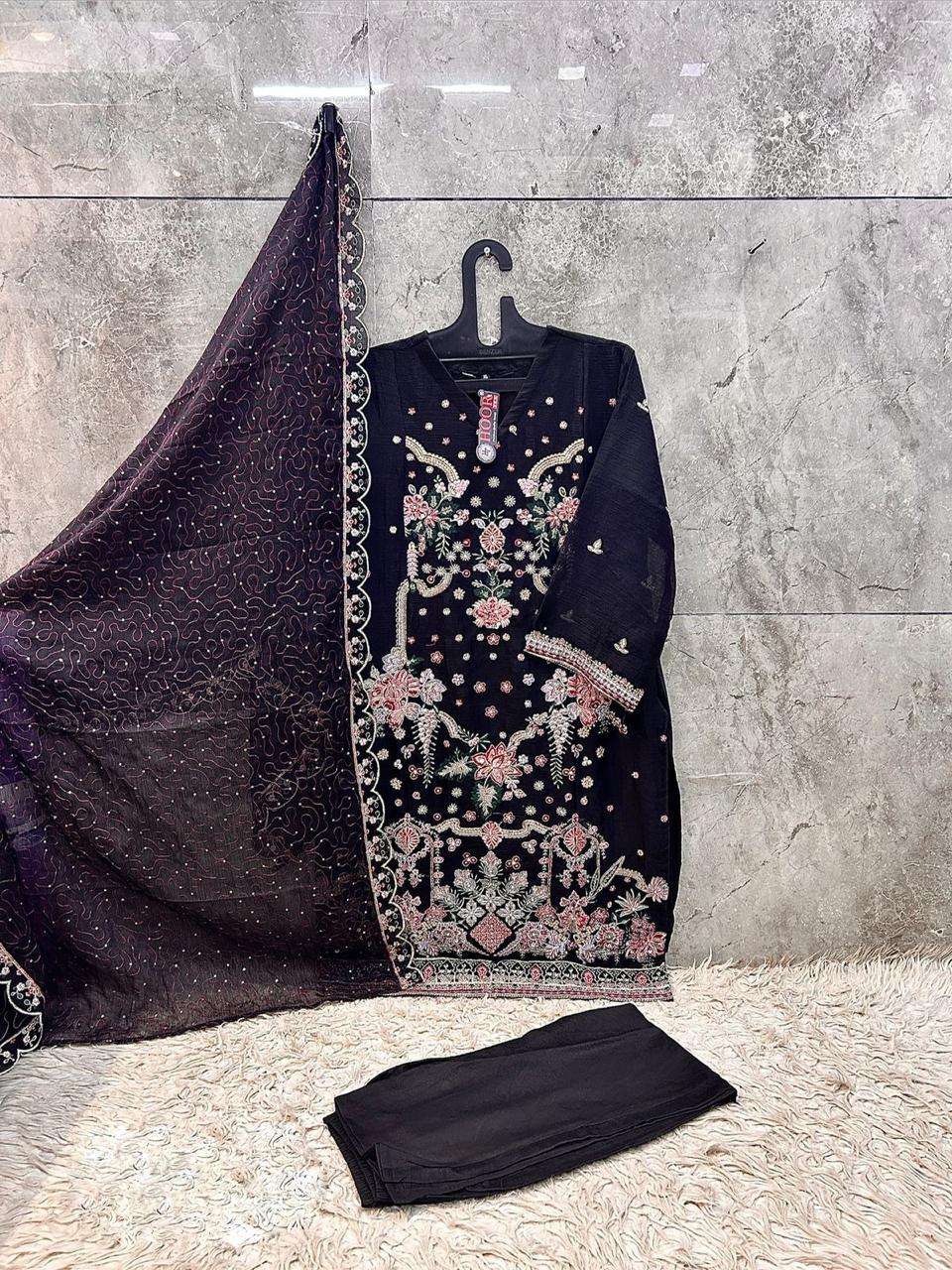 HOOR TEX HF 636 CHIFFON EMBROIDERED DESIGNER READY MADE PAKISTANI SUIT