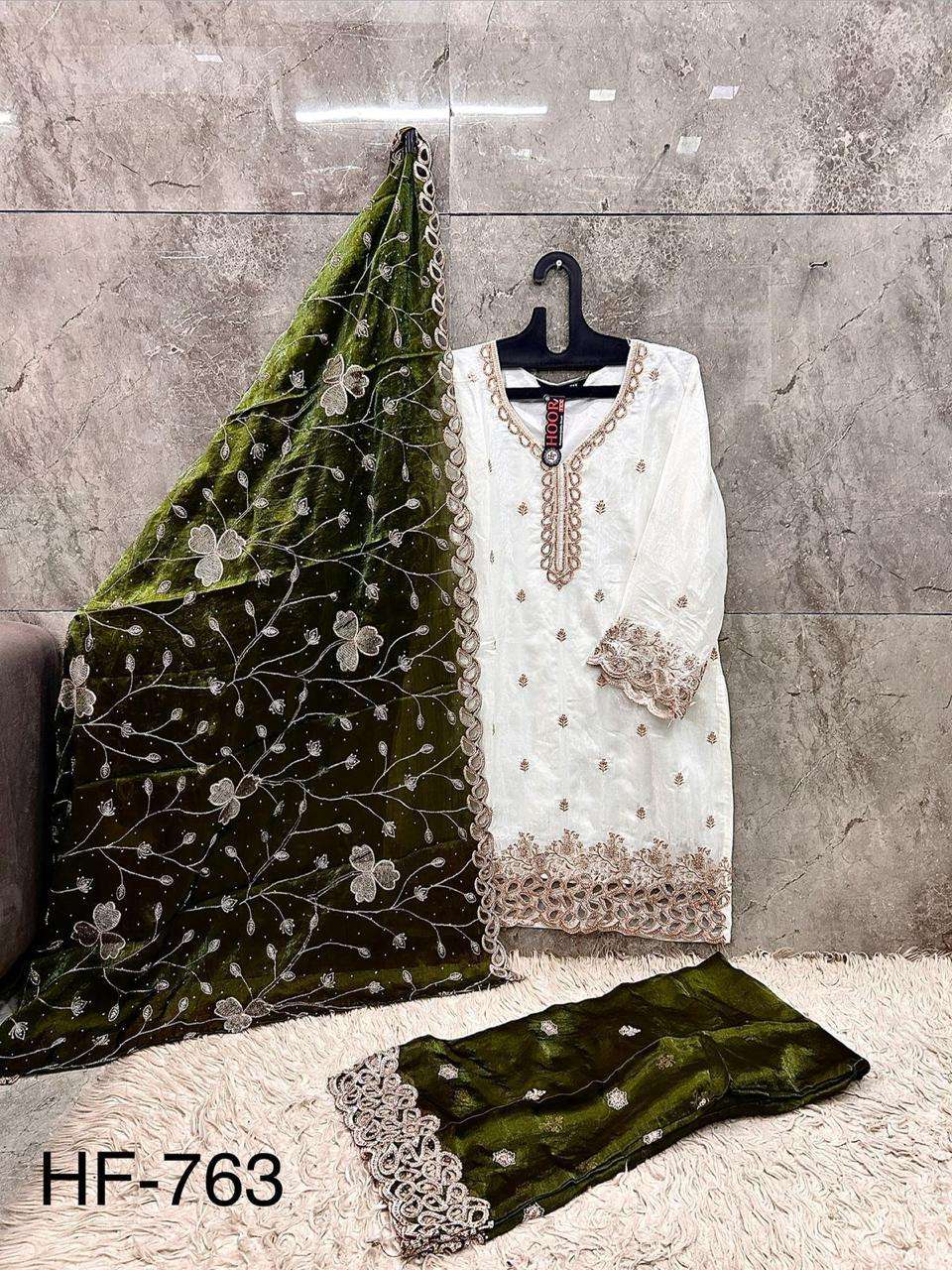 HOOR TEX HF 763 SILK HEAVY EMBROIDERD DESIGNER READY MADE PAKISTANI SUITS 