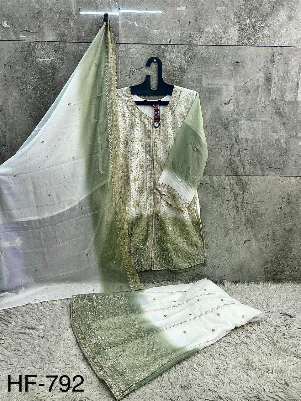 HOOR TEX HF 792 SHADED FABRIC BEAUTIFUL DESIGNER WORK READY MADE SUIT