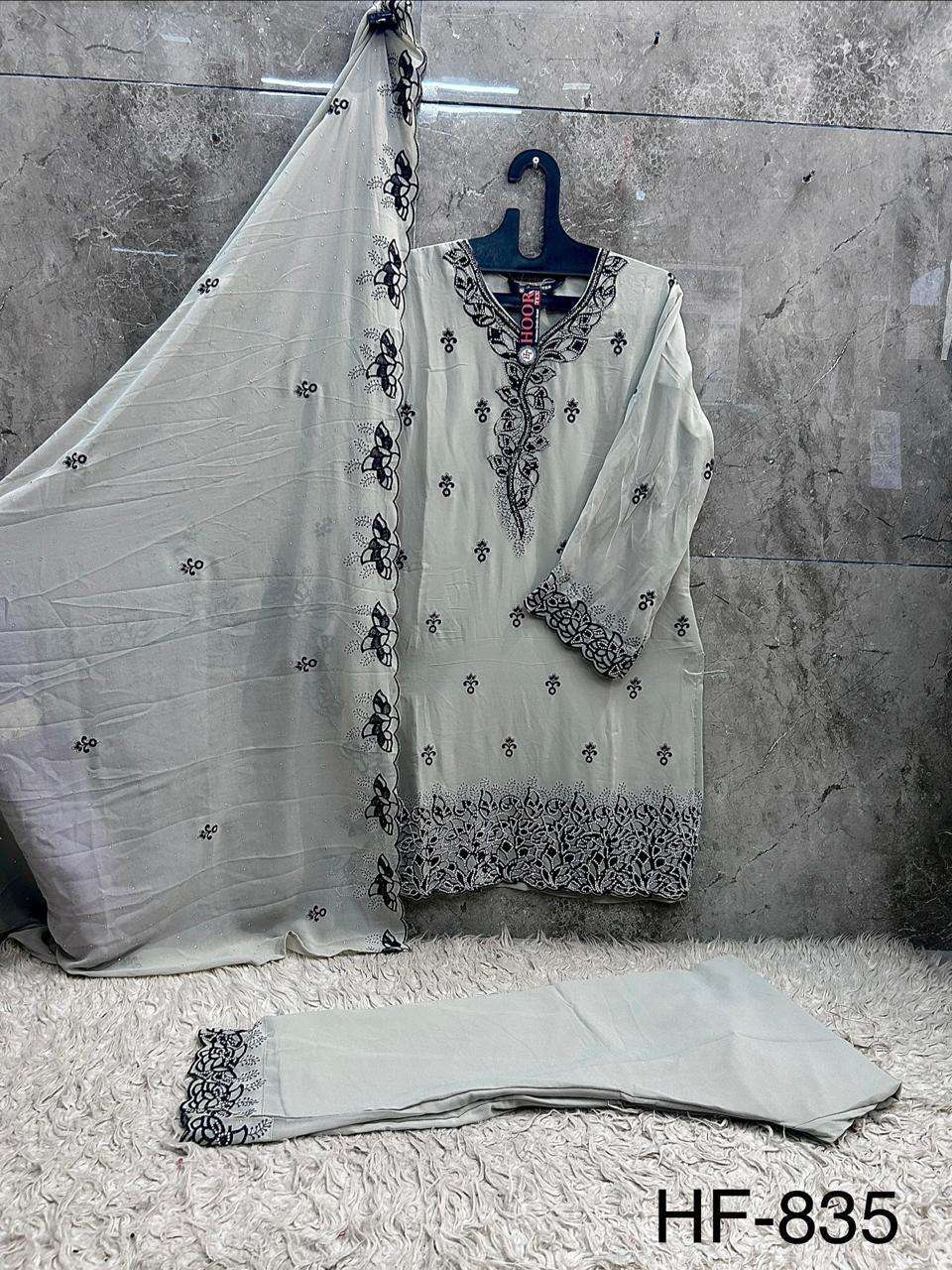 HOOR TEX HF 835 GEORGETTE BEAUTIFUL DESIGNER LOOK PAKISTANI SUIT