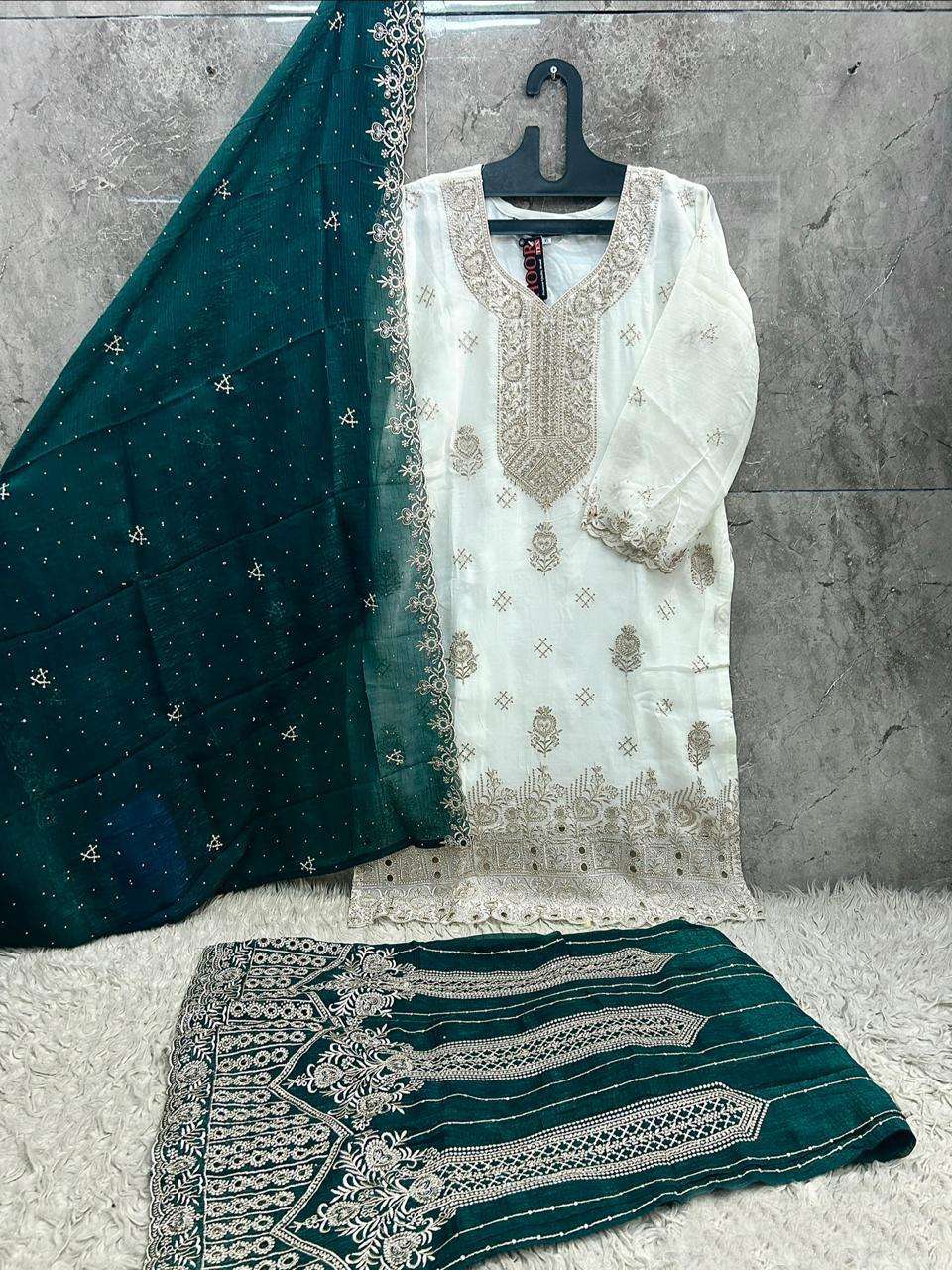 HOOR TEX HF 839 SILK EMBROIDERED DESIGNER READY MADE PAKISTANI SUIT
