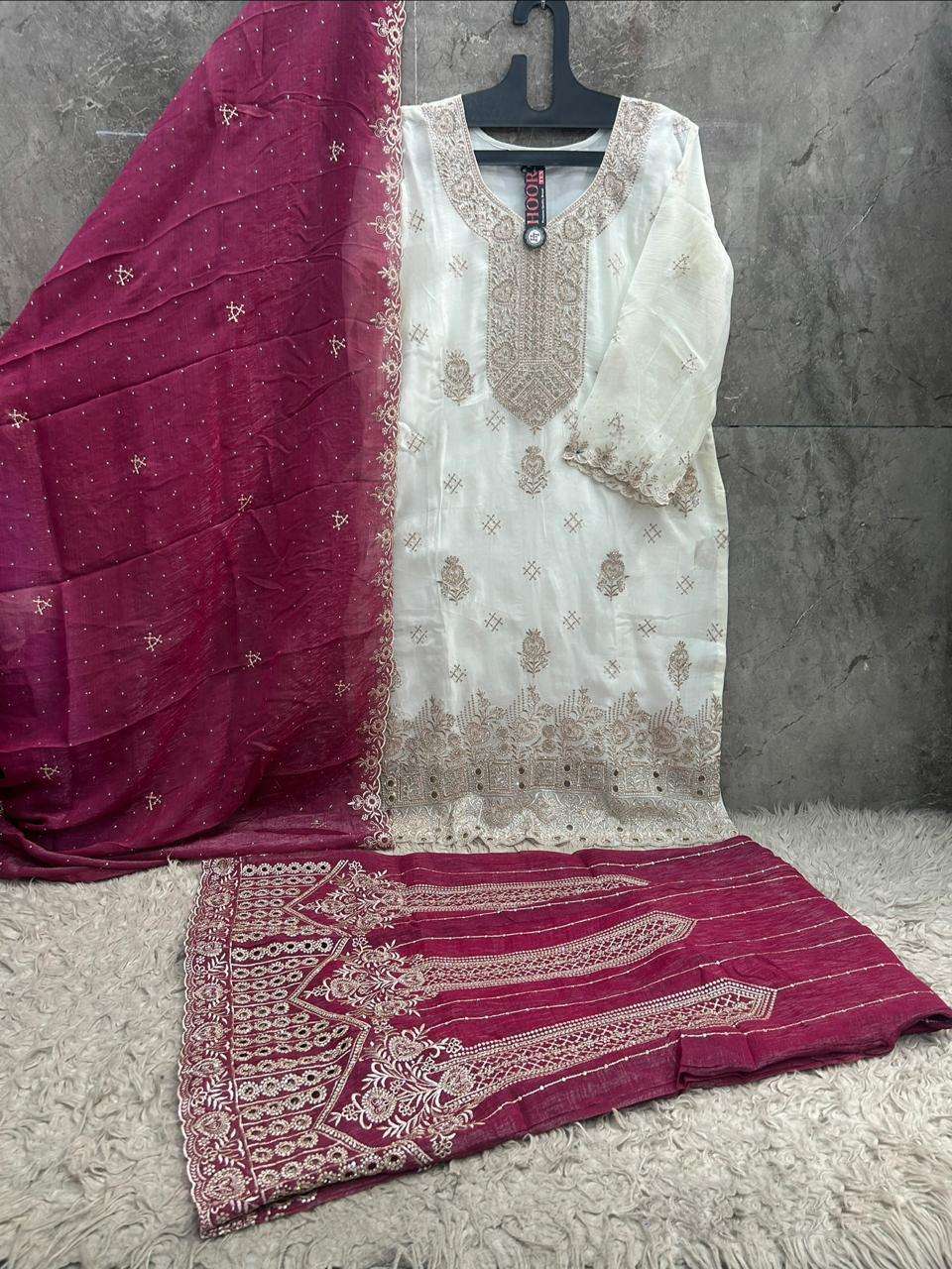 HOOR TEX HF 839 SILK EMBROIDERED DESIGNER READY MADE PAKISTANI SUIT