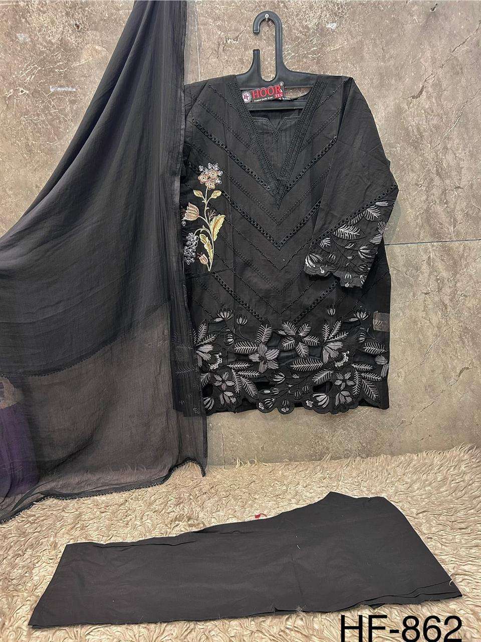 HOOR TEX HF 862 COTTON FANCY EMBROIDERY DESIGNER WORK READY MADE PAKISTANI SUIT