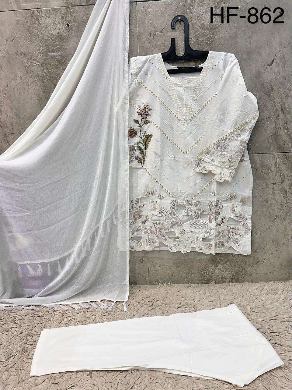 HOOR TEX HF 862 COTTON FANCY EMBROIDERY DESIGNER WORK READY MADE PAKISTANI SUIT