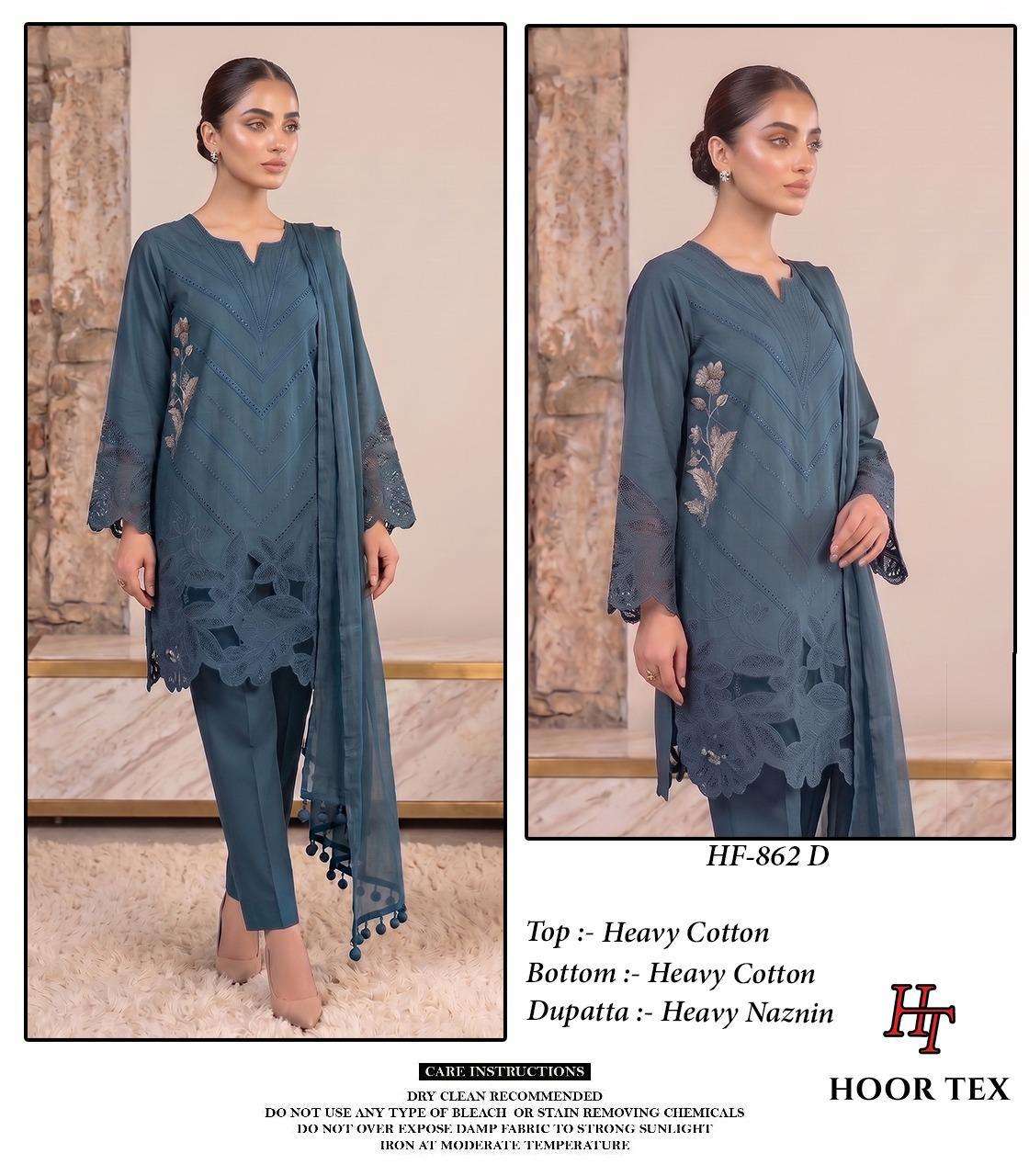 HOOR TEX HF 862 COTTON FANCY EMBROIDERY DESIGNER WORK READY MADE PAKISTANI SUIT