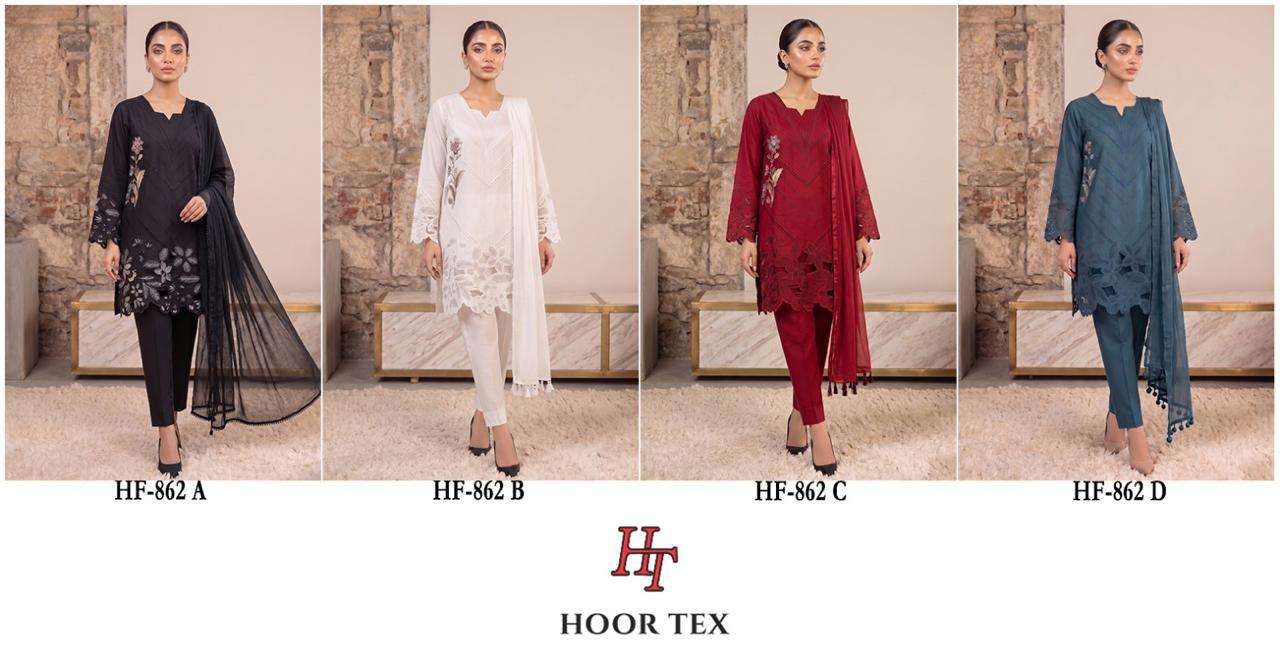 HOOR TEX HF 862 COTTON FANCY EMBROIDERY DESIGNER WORK READY MADE PAKISTANI SUIT