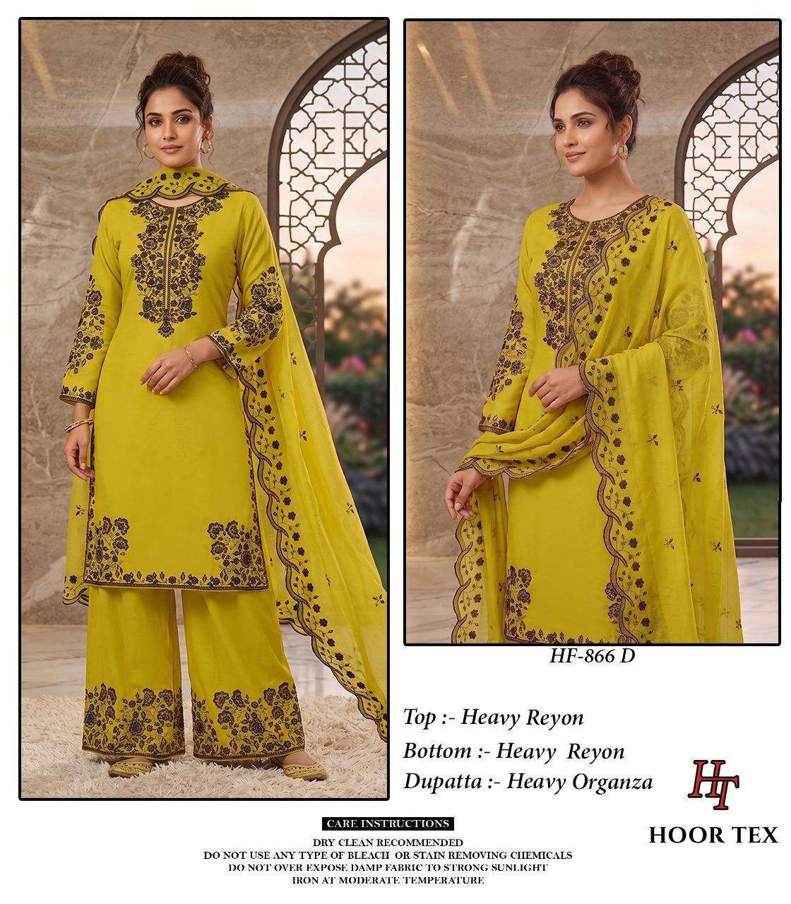 HOOR TEX  HF 866 RAYON FANCY EMBROIDERY WORK READY MADE SUIT