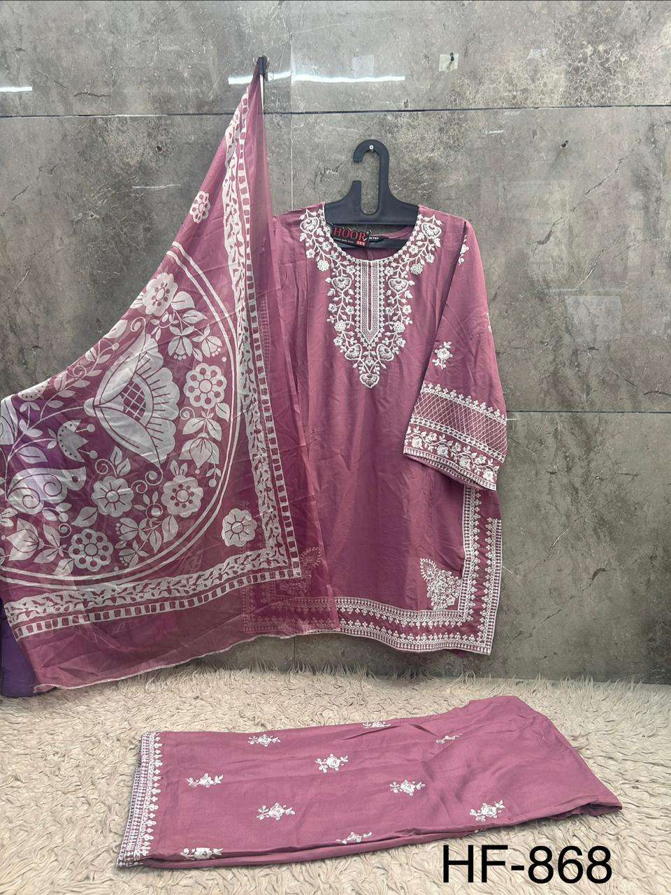 HOOR TEX HF 868 RAYON FANCY WORKS LADIES READY MADE PAKISTANI SUIT