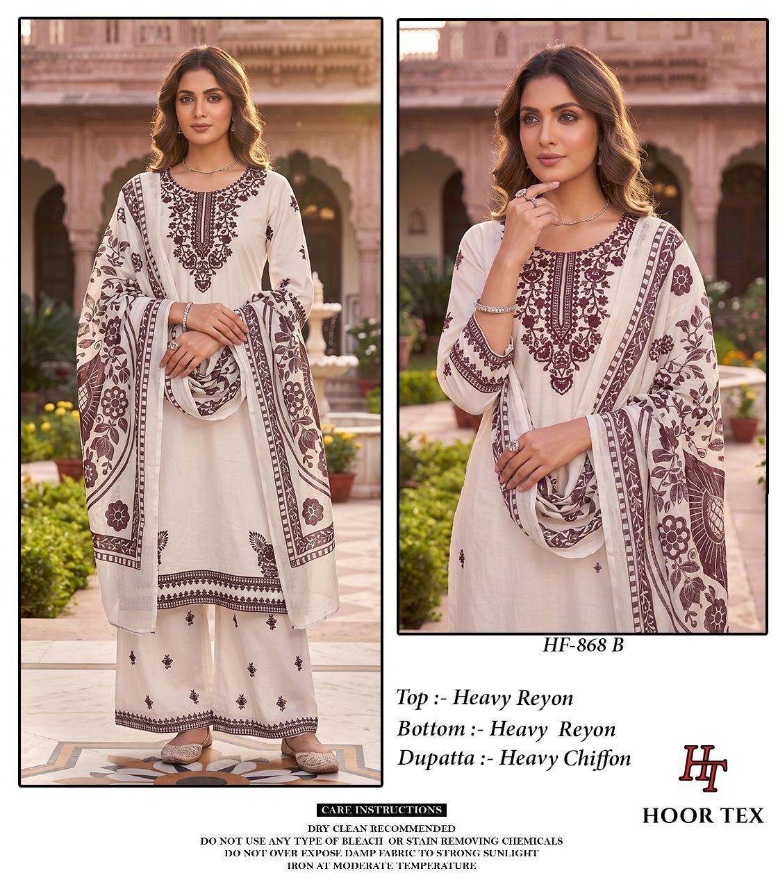 HOOR TEX HF 868 RAYON FANCY WORKS LADIES READY MADE PAKISTANI SUIT