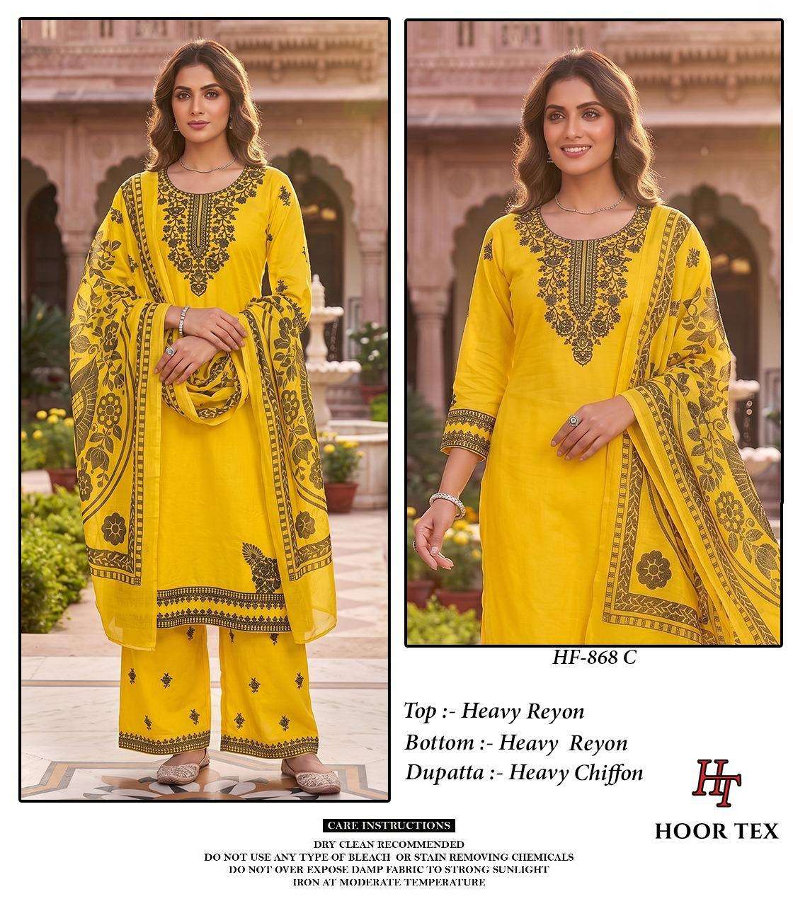 HOOR TEX HF 868 RAYON FANCY WORKS LADIES READY MADE PAKISTANI SUIT