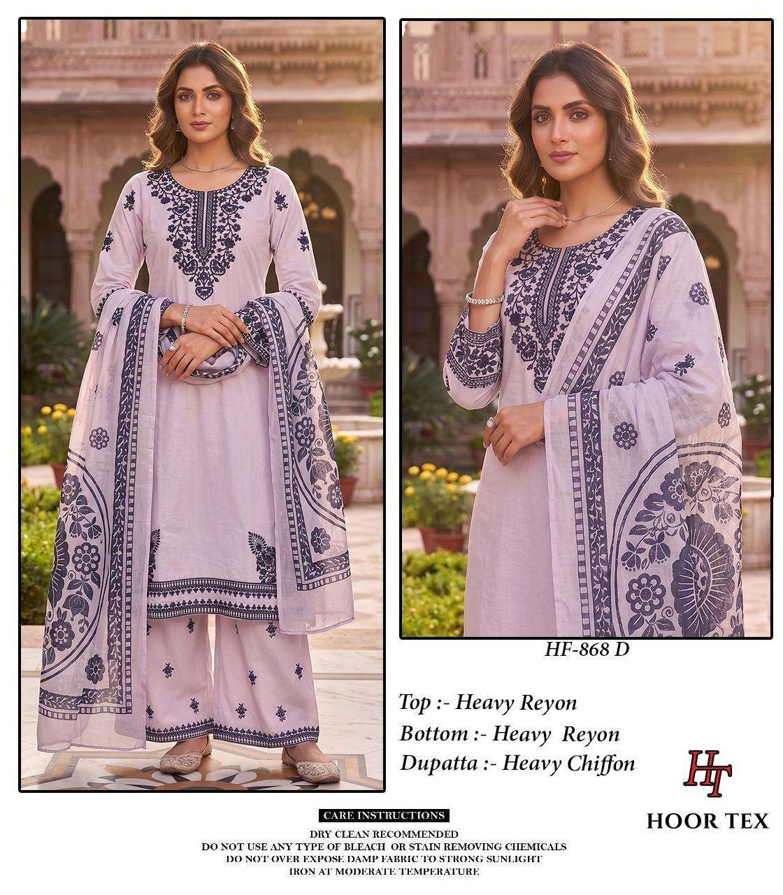 HOOR TEX HF 868 RAYON FANCY WORKS LADIES READY MADE PAKISTANI SUIT