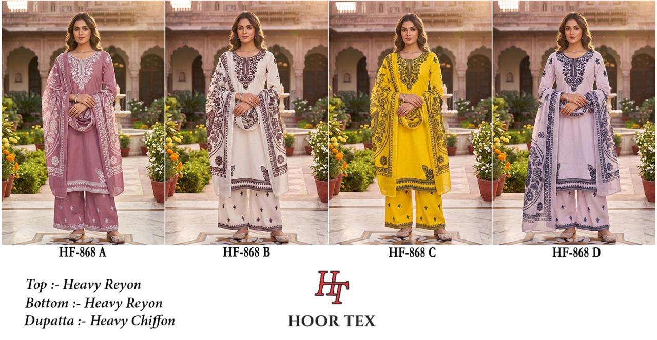 HOOR TEX HF 868 RAYON FANCY WORKS LADIES READY MADE PAKISTANI SUIT