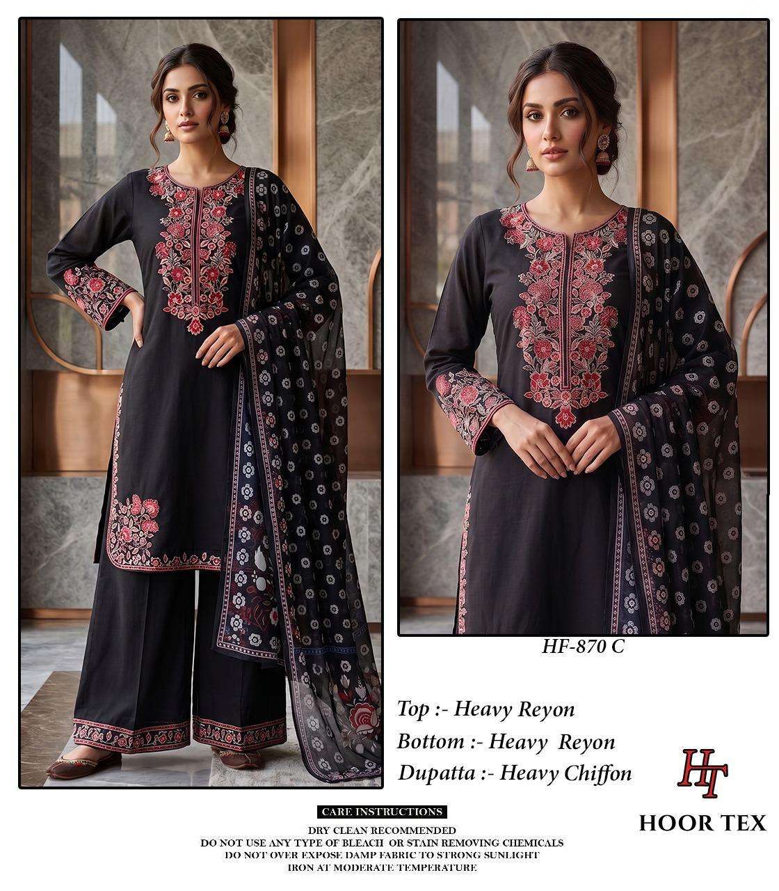 HOOR TEX HF 870 RAYON FANCY WORKS LADIES READY MADE SUIT