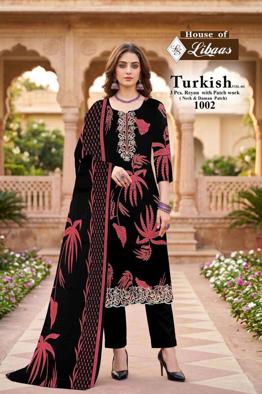 HOUSE OF LIBAAS TURKISH VOL 1 RAYON FANCY WORKS LADIES SALWAR SUIT