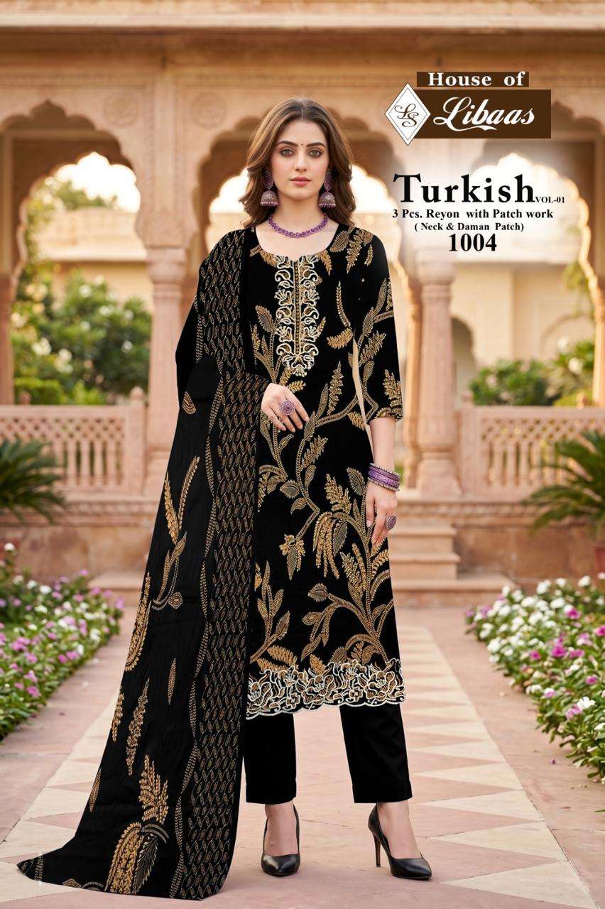 HOUSE OF LIBAAS TURKISH VOL 1 RAYON FANCY WORKS LADIES SALWAR SUIT