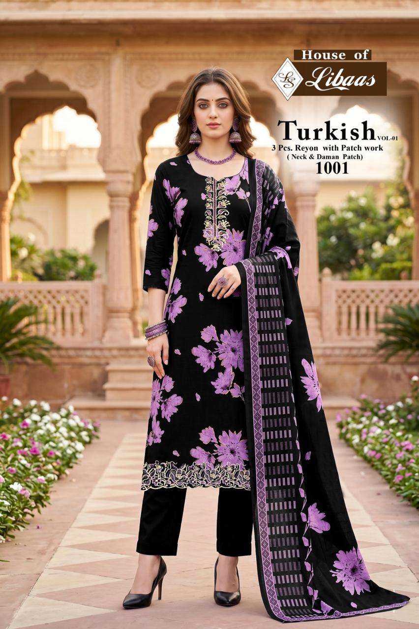 HOUSE OF LIBAAS TURKISH VOL 1 RAYON FANCY WORKS LADIES SALWAR SUIT