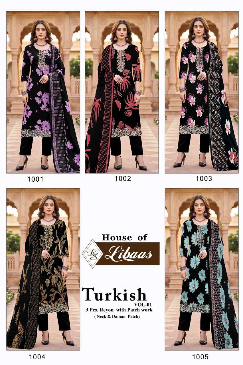 HOUSE OF LIBAAS TURKISH VOL 1 RAYON FANCY WORKS LADIES SALWAR SUIT