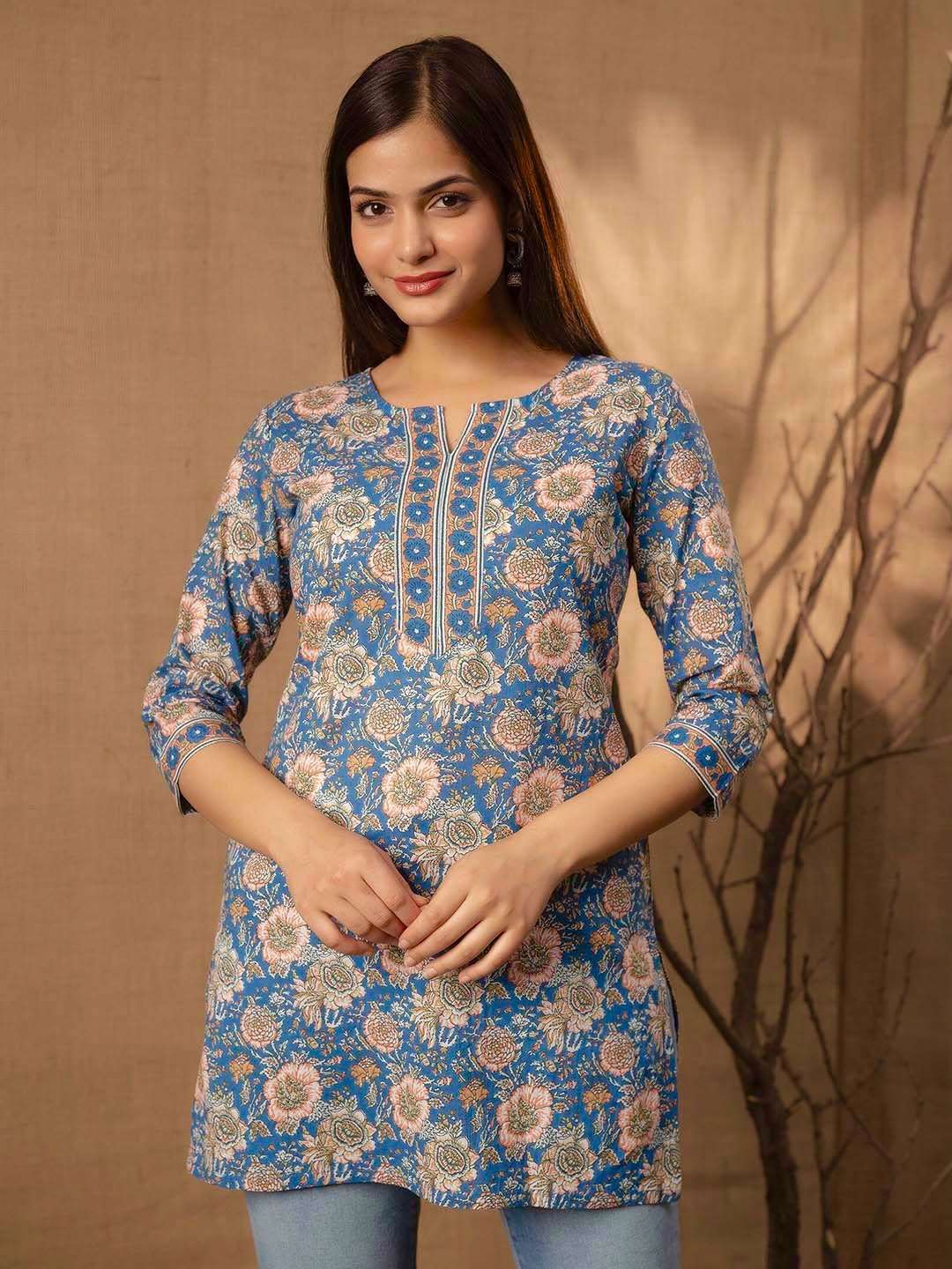 INLI BLUSH 2.0 COTTON PRINTED FANCY SUMMER WEAR LADIES SHORT KURTI