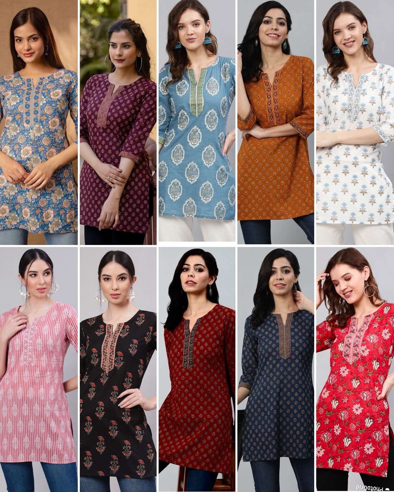 INLI BLUSH 2.0 COTTON PRINTED FANCY SUMMER WEAR LADIES SHORT KURTI