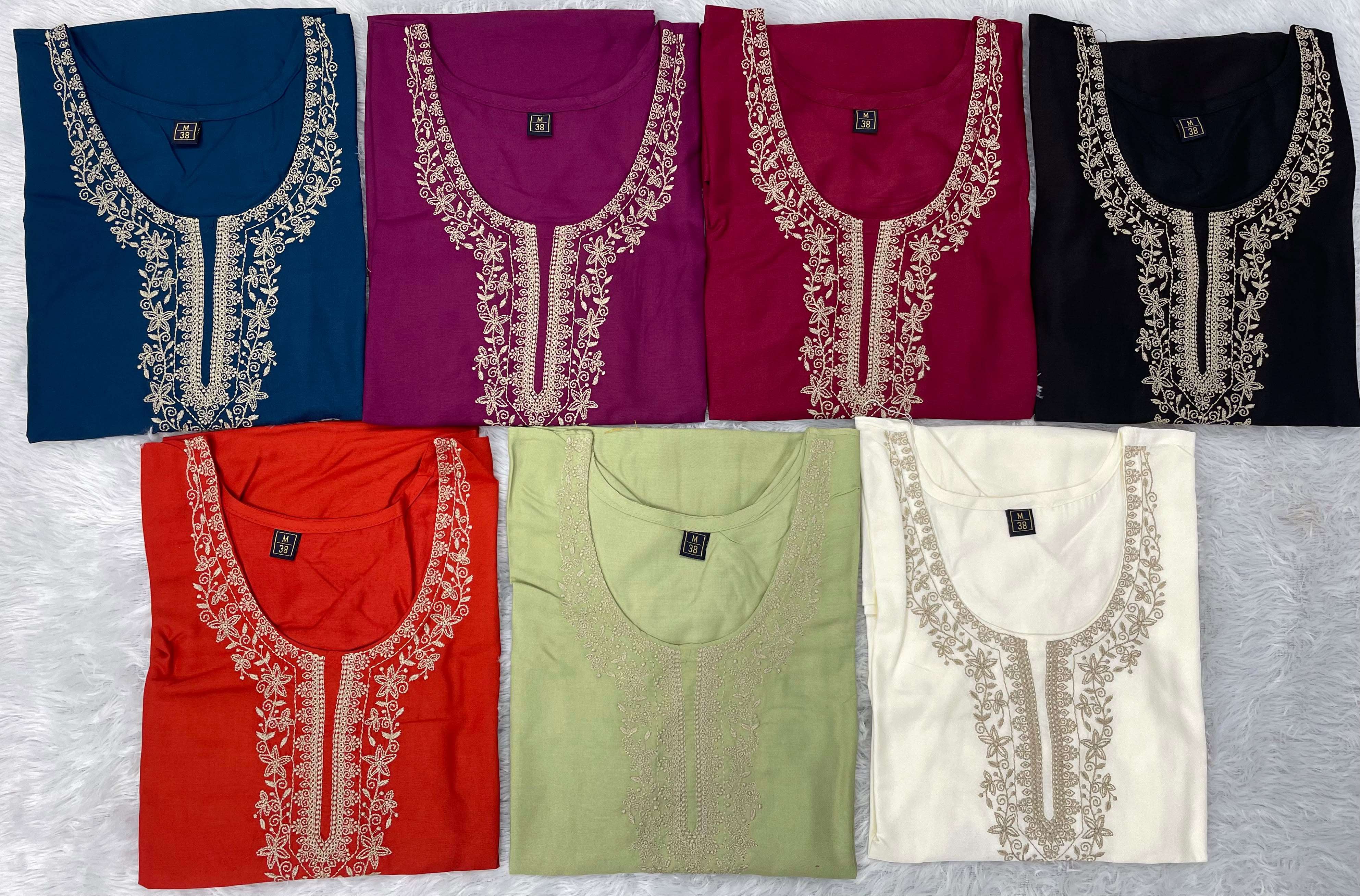 INLI BUNAAI RAYON FANCY WORKS LADIES SHORT KURTI WITH PLAZZO PAIR 