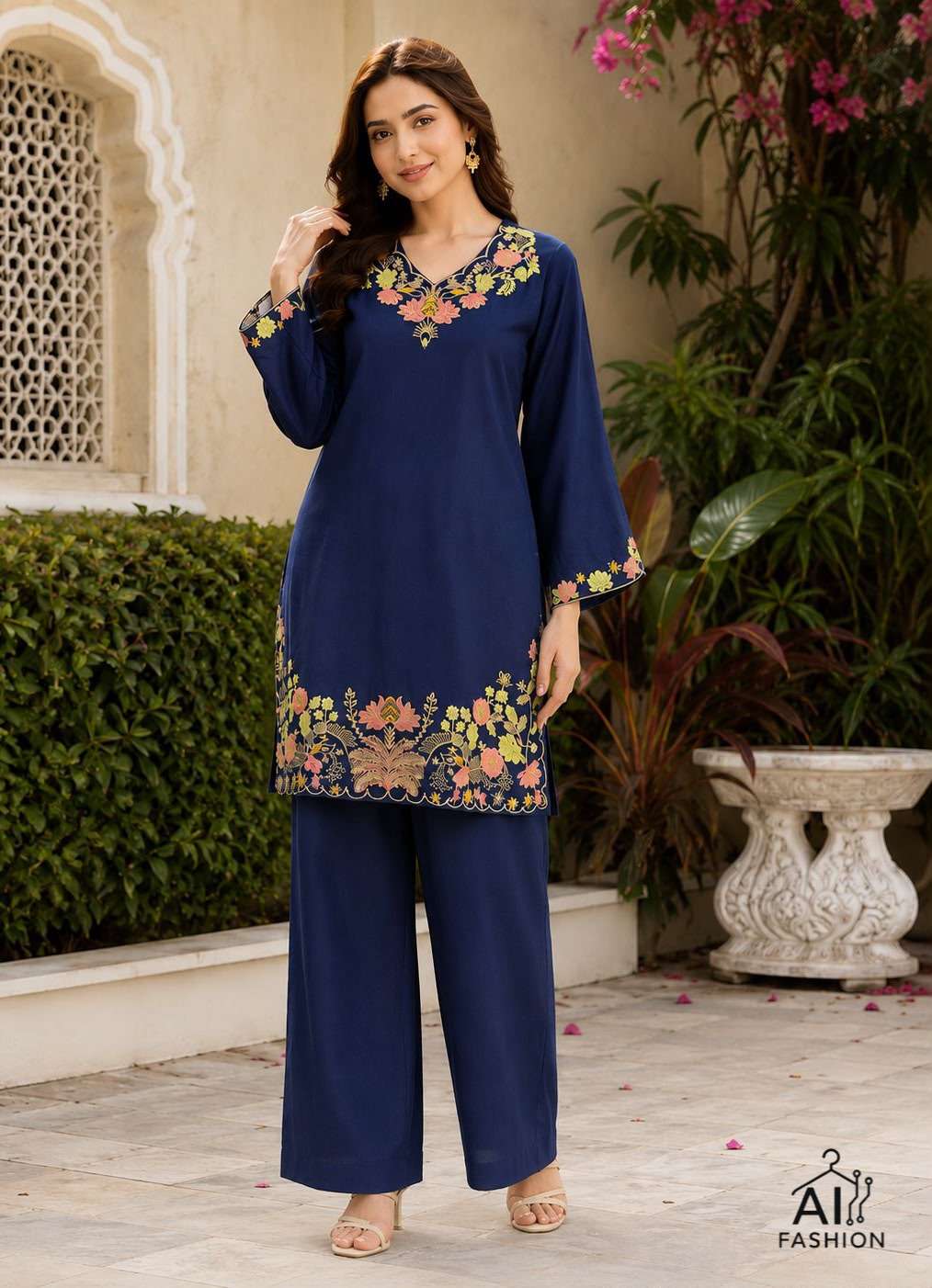 INLI KITTY PARTY RAYON FANCY WORKS LADIES KURTI BOTTOM PAIR 