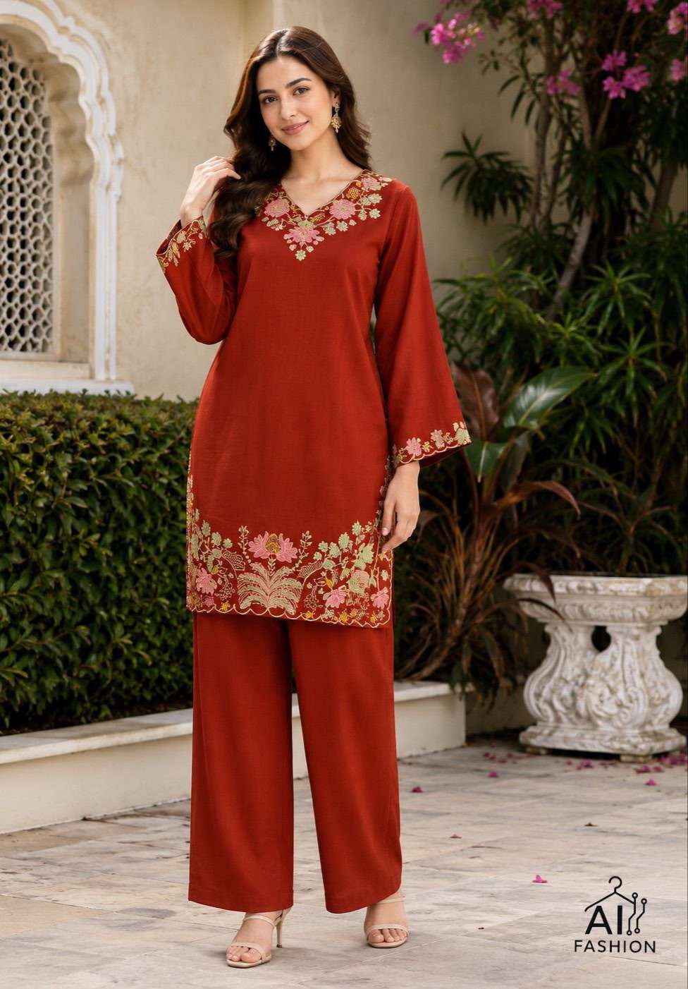 INLI KITTY PARTY RAYON FANCY WORKS LADIES KURTI BOTTOM PAIR 
