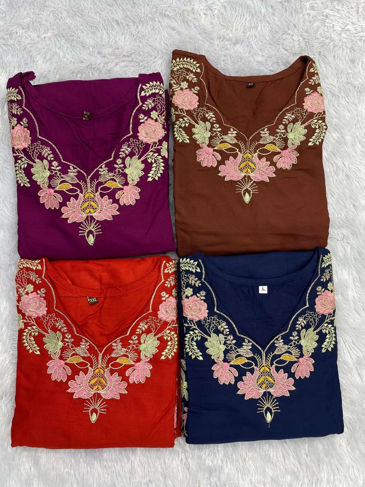 INLI KITTY PARTY RAYON FANCY WORKS LADIES KURTI BOTTOM PAIR 