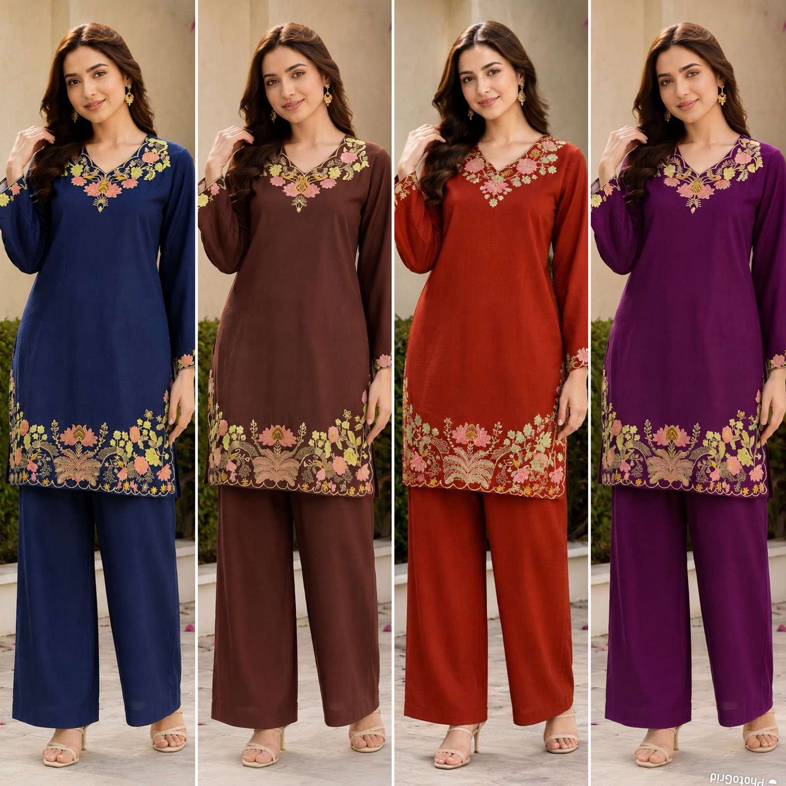 INLI KITTY PARTY RAYON FANCY WORKS LADIES KURTI BOTTOM PAIR 