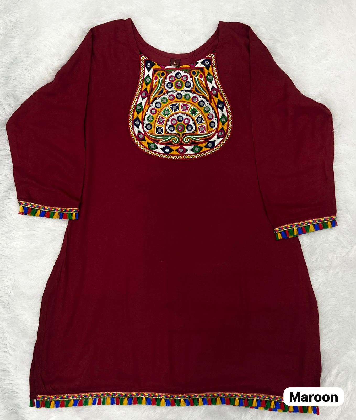 INLI PANKHUDI 2.0 RAYON FANCY MIRROR WORKS LADIES TOP 