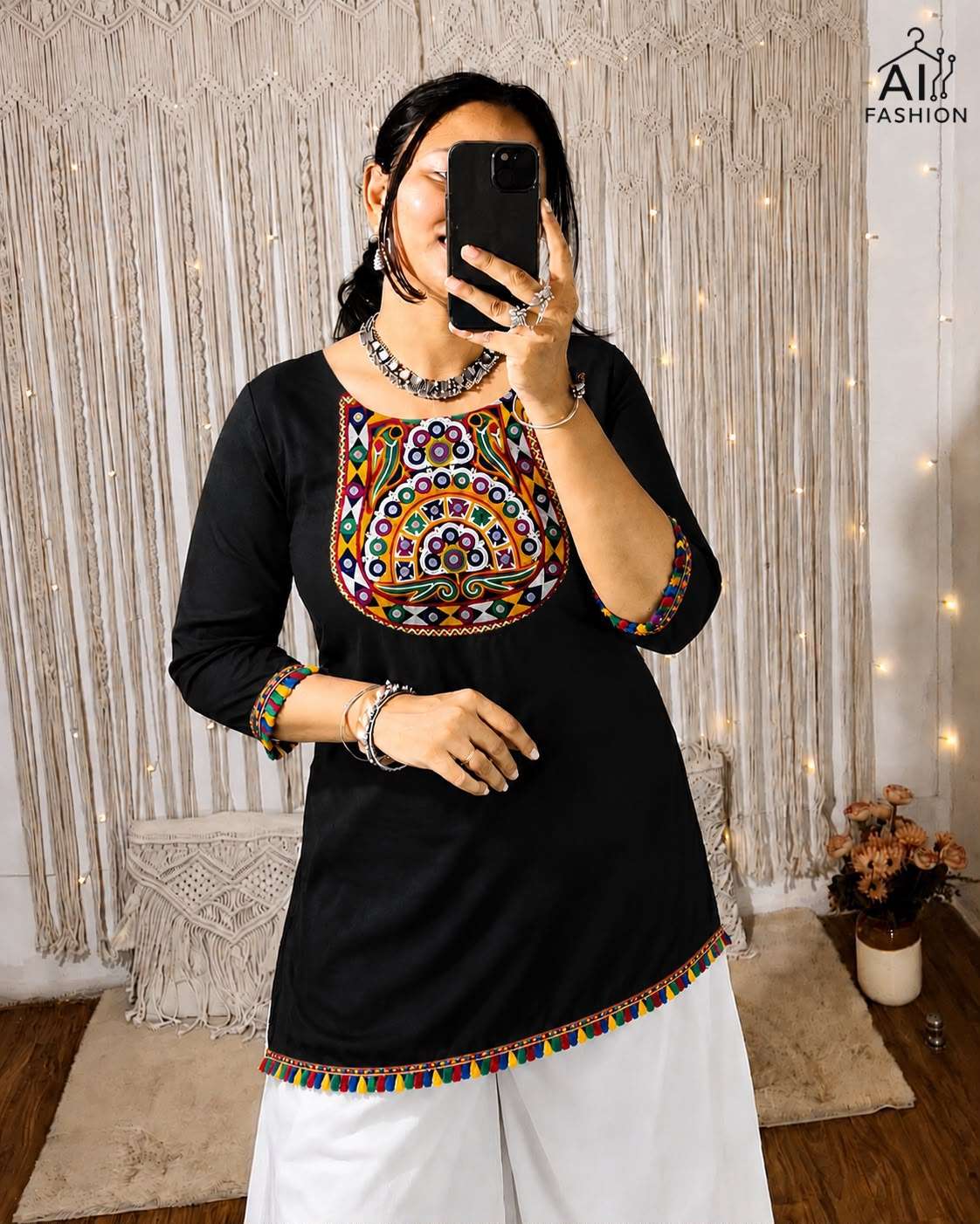 INLI PANKHUDI 2.0 RAYON FANCY MIRROR WORKS LADIES TOP 