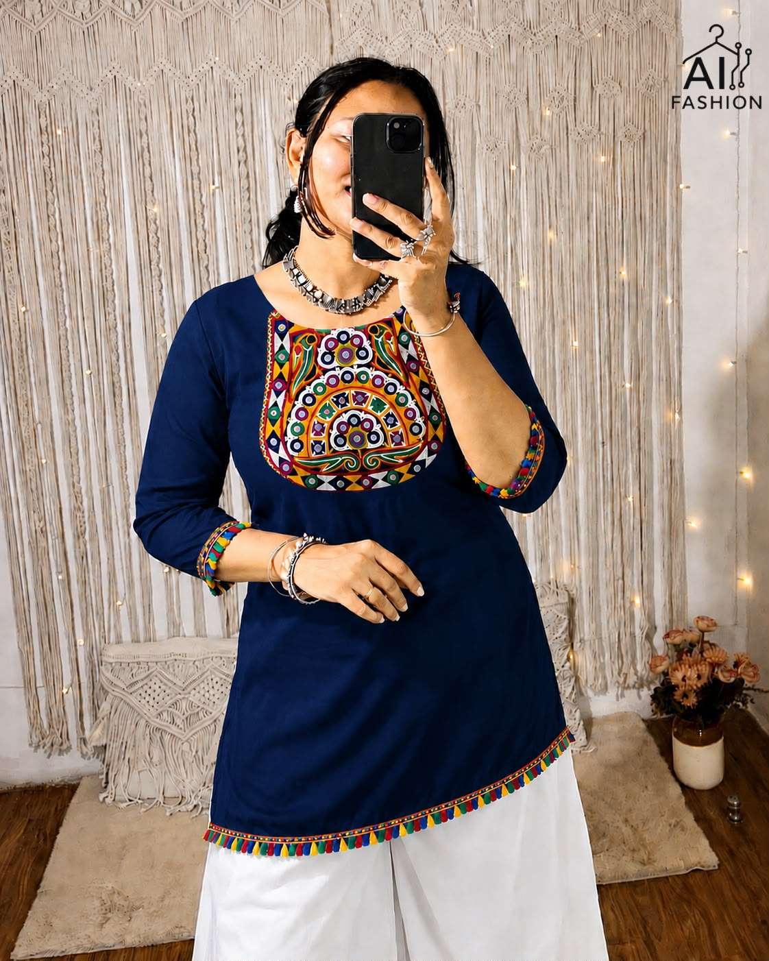 INLI PANKHUDI 2.0 RAYON FANCY MIRROR WORKS LADIES TOP 