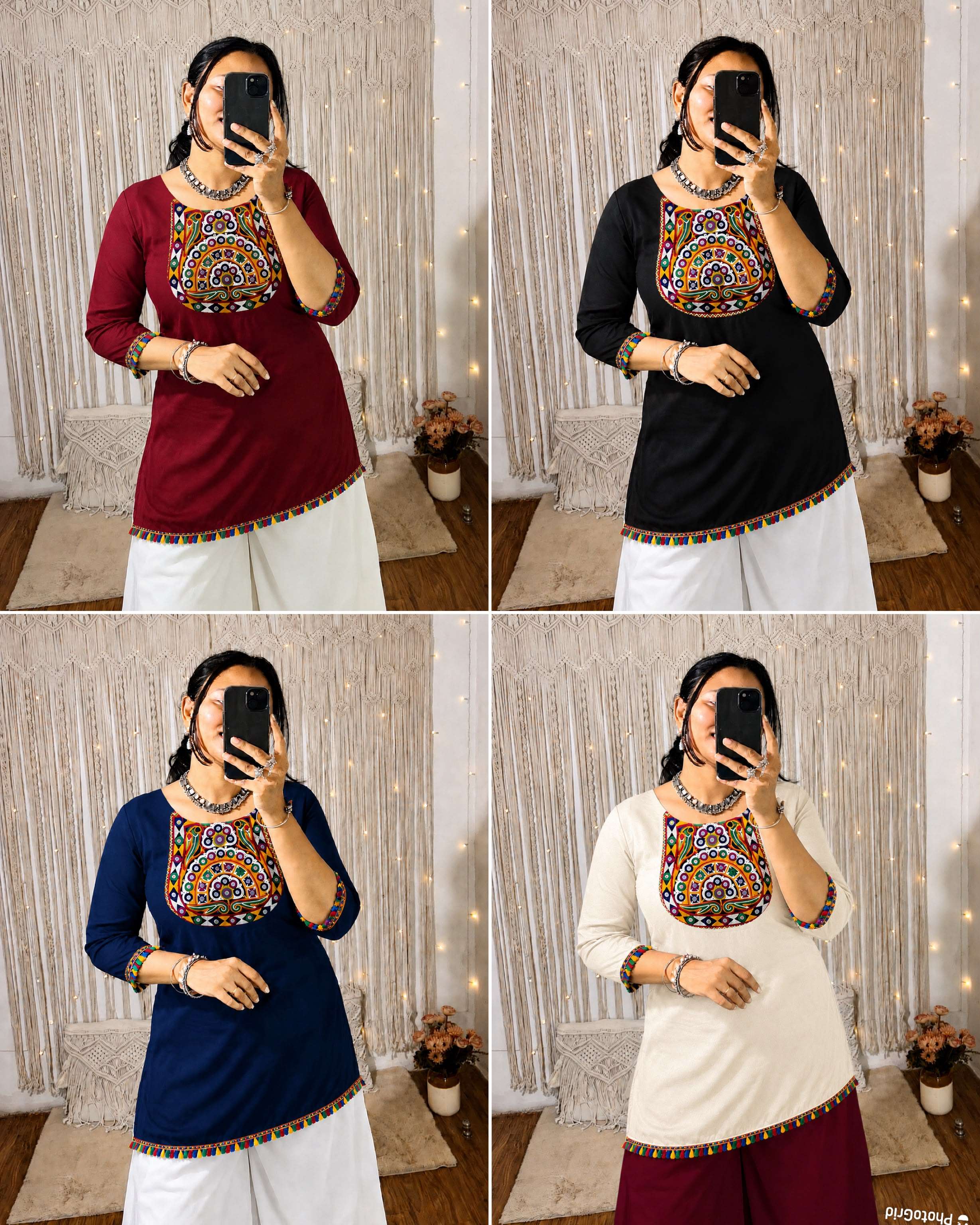 INLI PANKHUDI 2.0 RAYON FANCY MIRROR WORKS LADIES TOP 