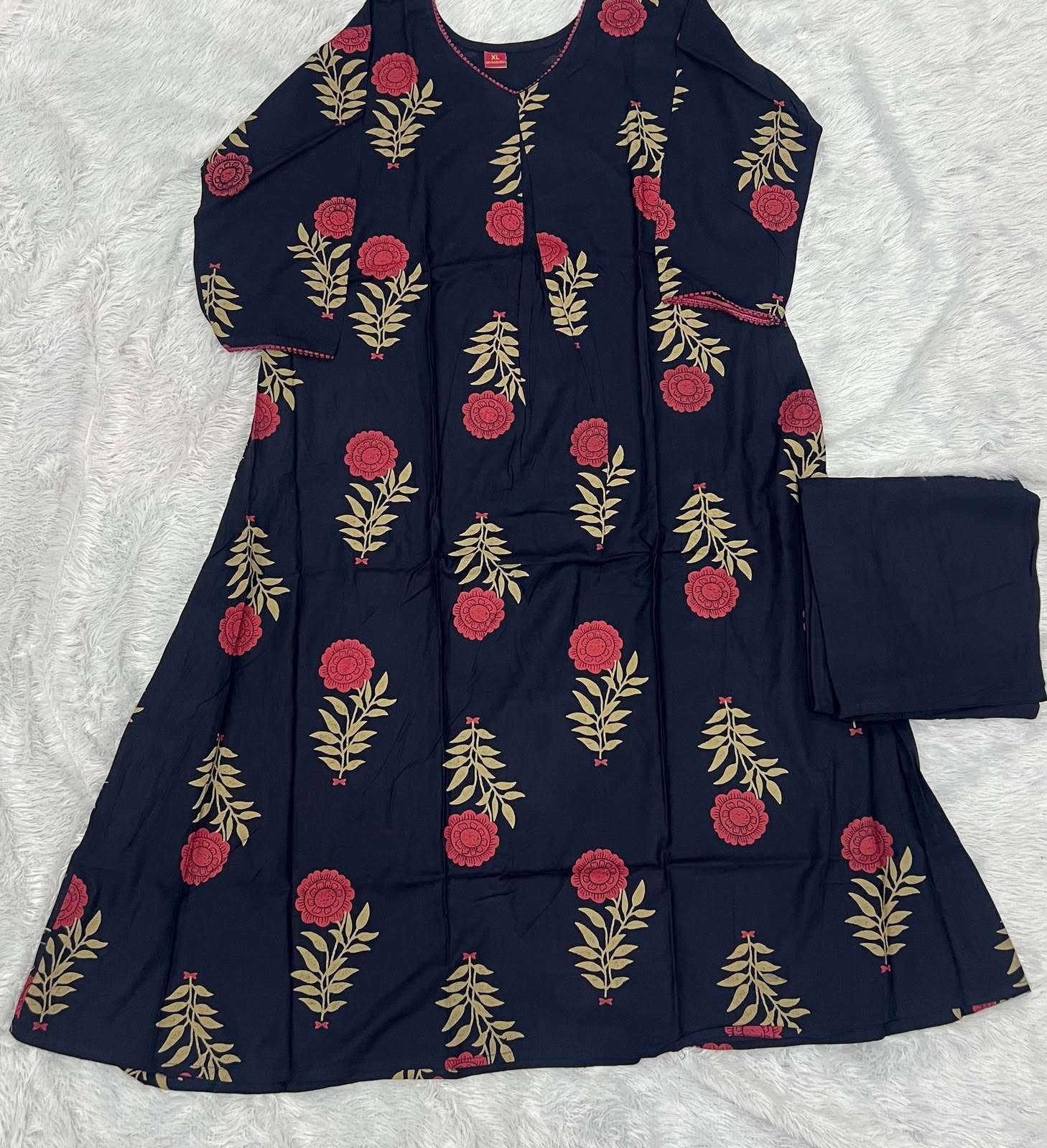 INLI SUMMER CORD SET VOL 2.0 RAYON PRINT LONG FLARED KURTI WITH BOTTOM PAIR 