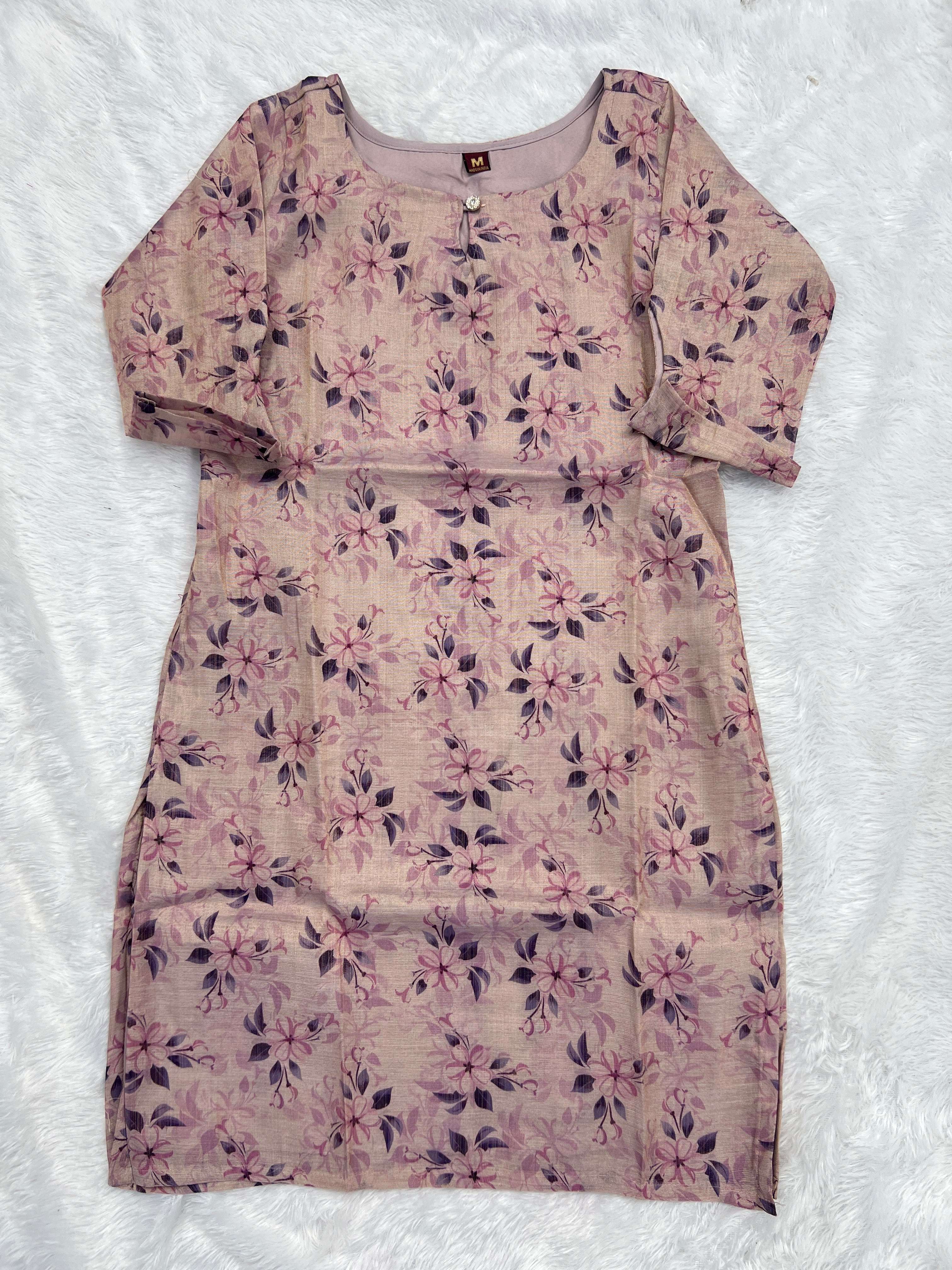 INLI TRISHA PRINTED SILK FABRICS FANCY DAILY WEAR LADIES KURTI