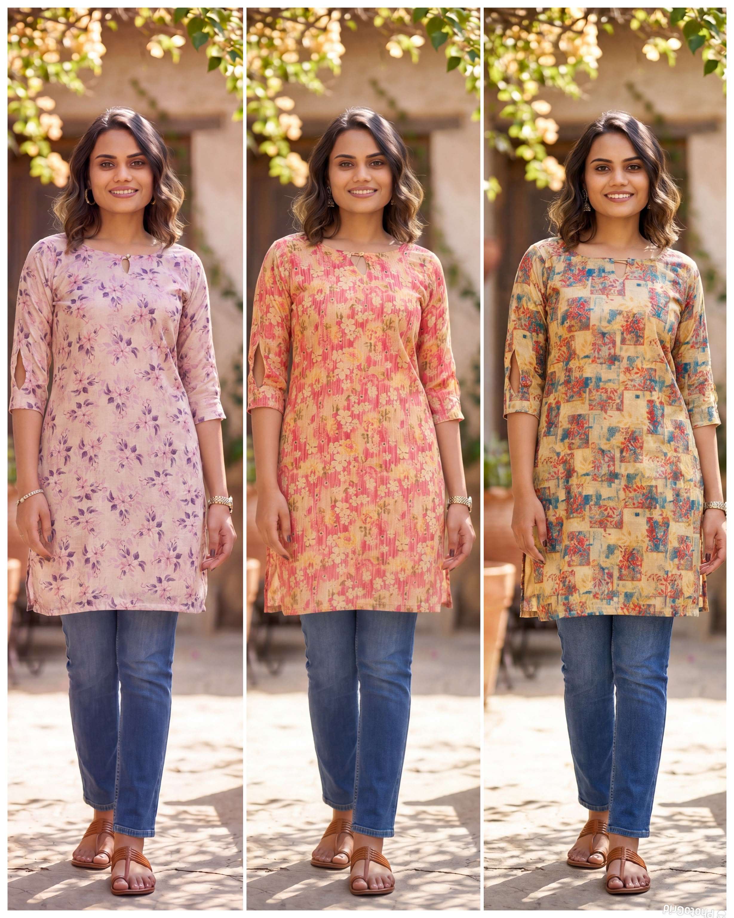 INLI TRISHA PRINTED SILK FABRICS FANCY DAILY WEAR LADIES KURTI