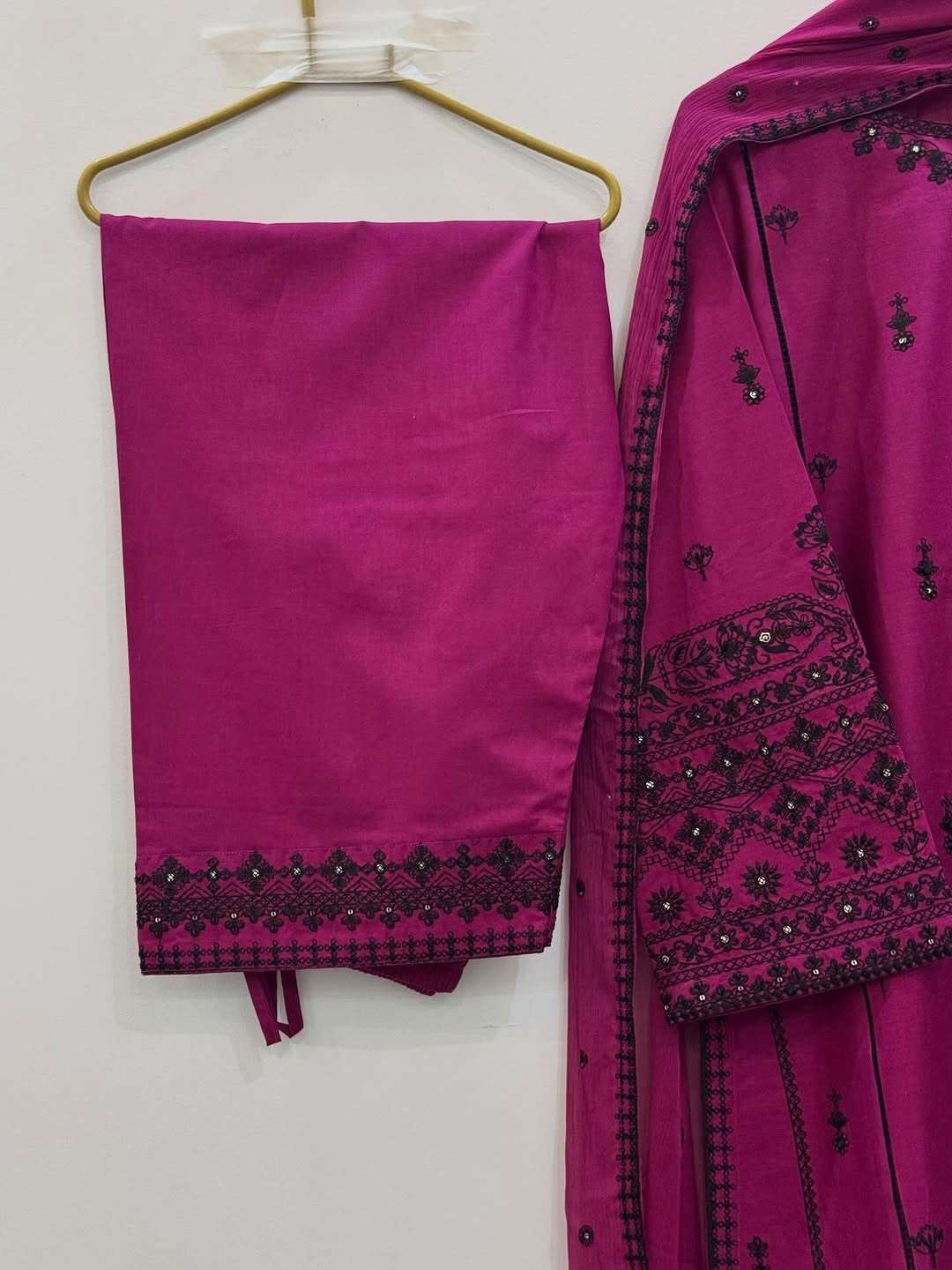 JF 047 RAYON COTTON FANCY WORKS ETHNIC WEAR LADIES SUIT