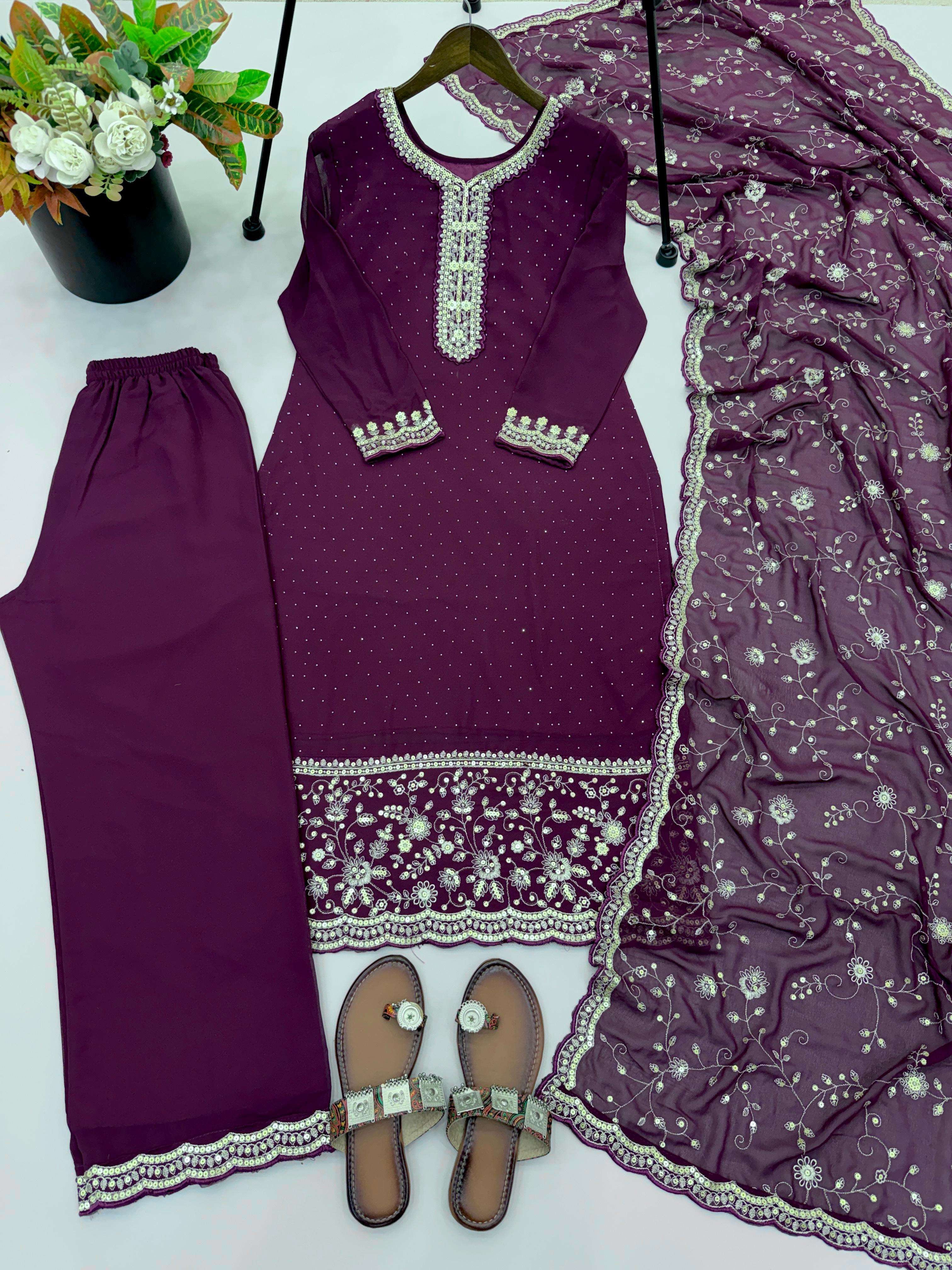 JF 048 GEORGETTE DESIGNER WEAR FESTIVAL SPECIAL LADIES SUIT