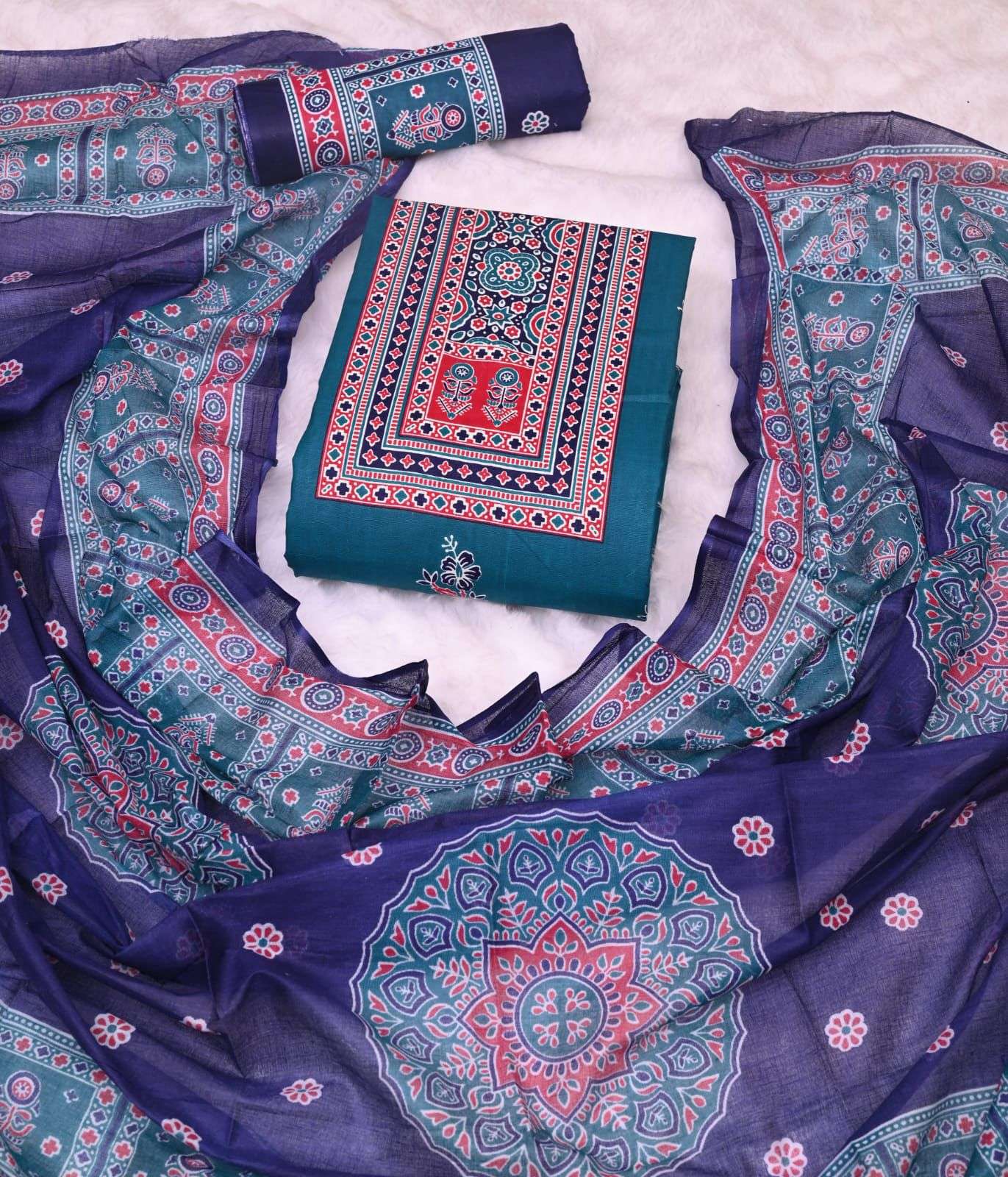 JS PRIYA PEHNAWA AJRAK VOL 4 COTTON BATIK PRINT SALWAR SUIT