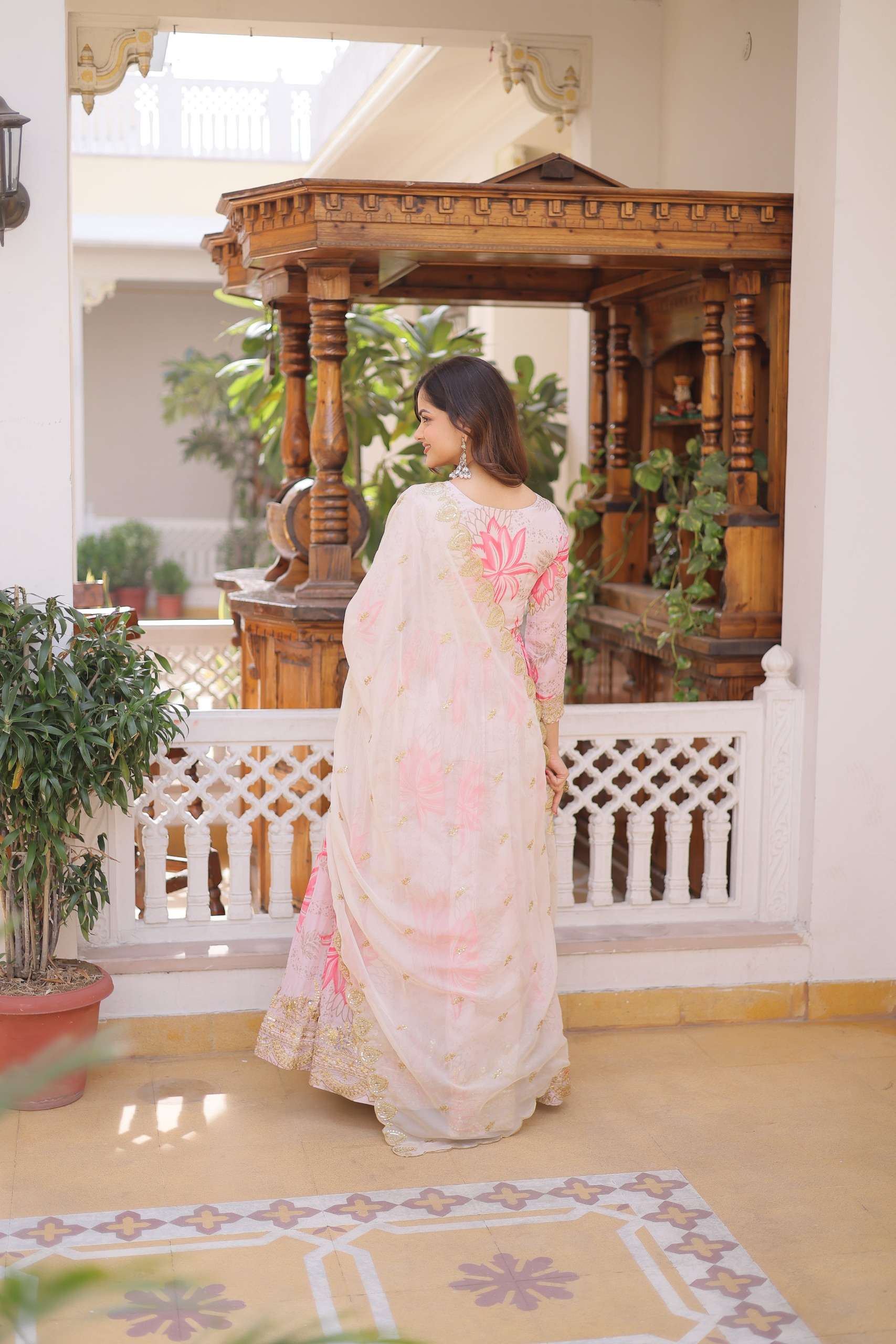 KA 1243 SILK HEAVY BEAUTIFUL DESIGNER READY MADE GOWN WITH DUPATTA SET